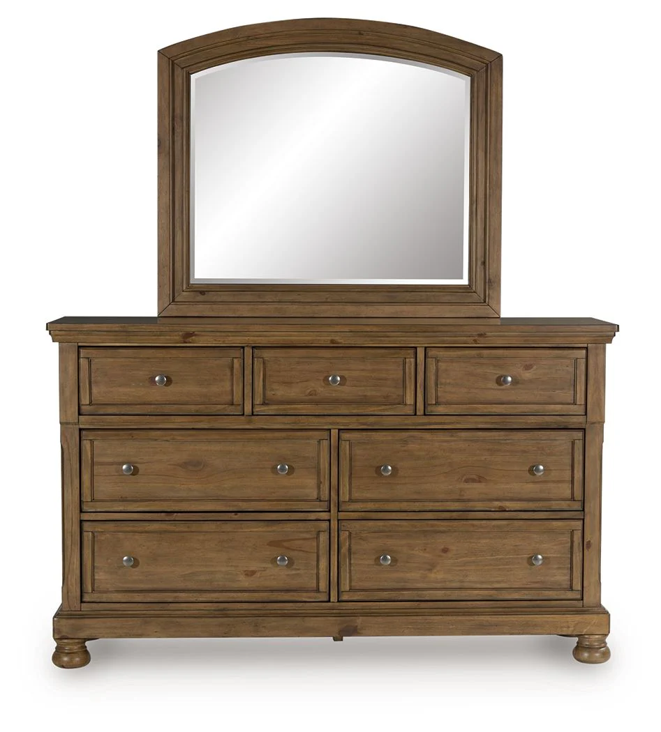 Feddinger - Dresser And Mirror - Medium Brown - Image 3