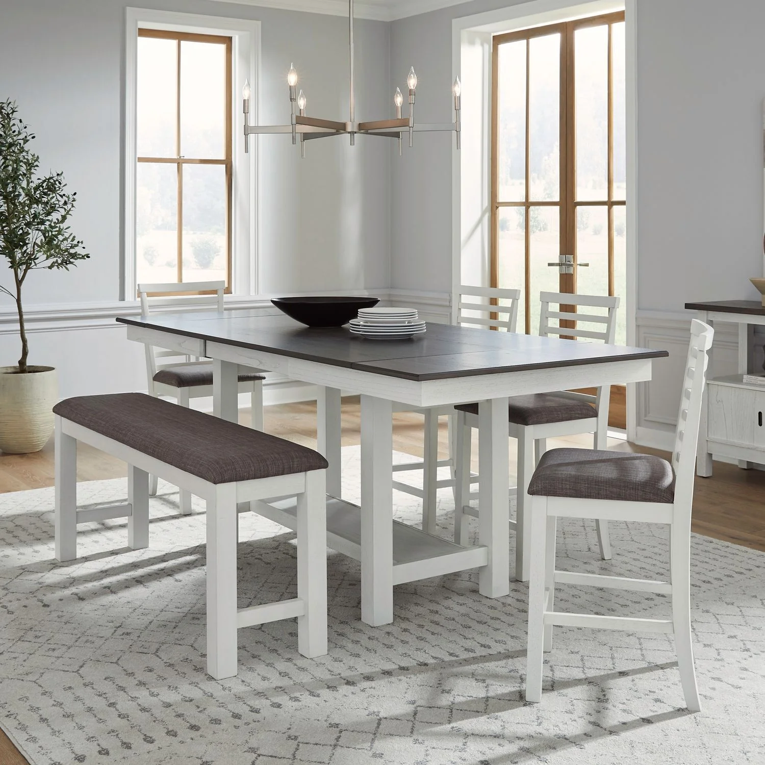 Brook Bay - Counter Trestle Table Set - Image 1
