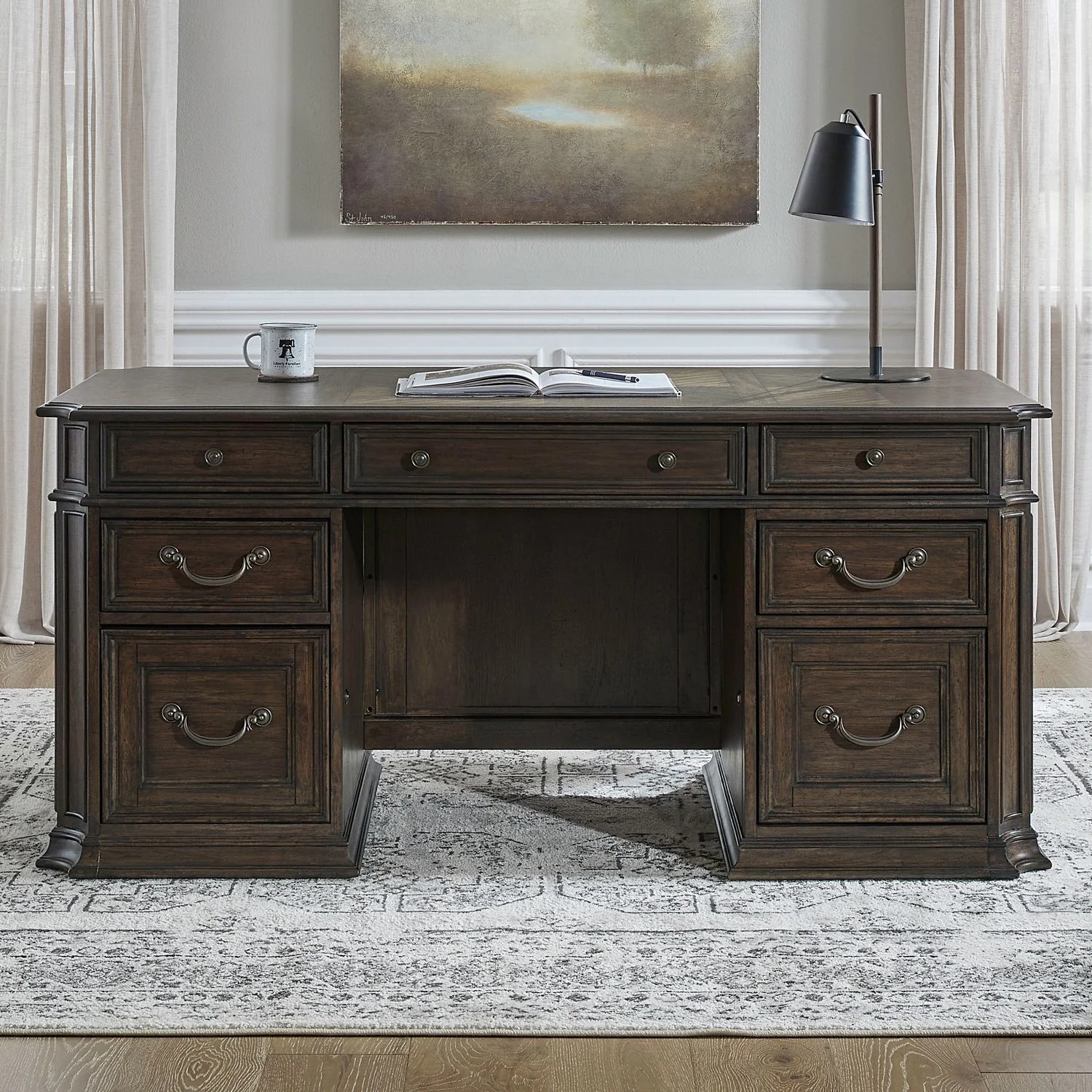 Providence Park - Jr Executive Desk - Chateau Brown - Image 2