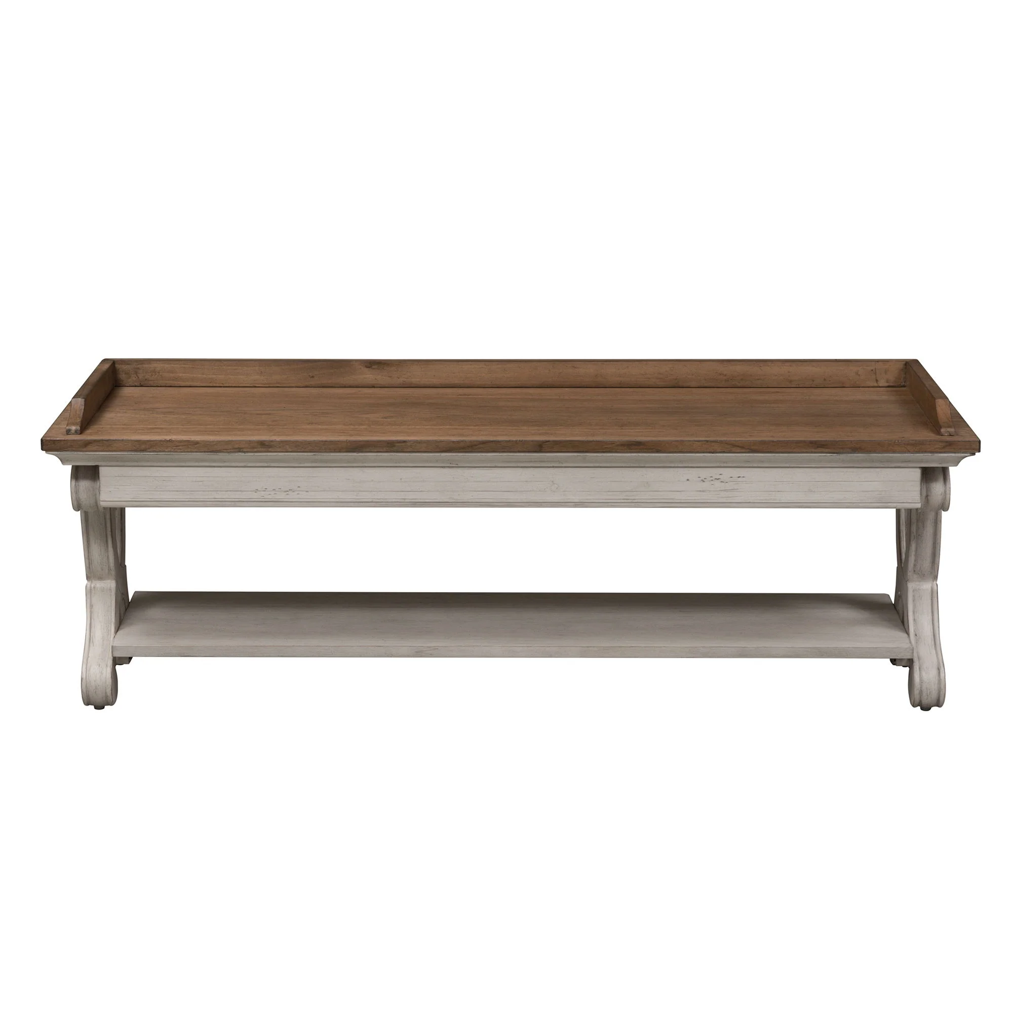 Farmhouse Reimagined - Bed Bench - Antique White / Chestnut Tops - Image 3