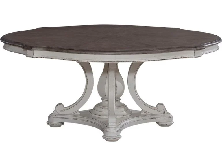 Magnolia Manor - Round Table - Antique White - Image 1