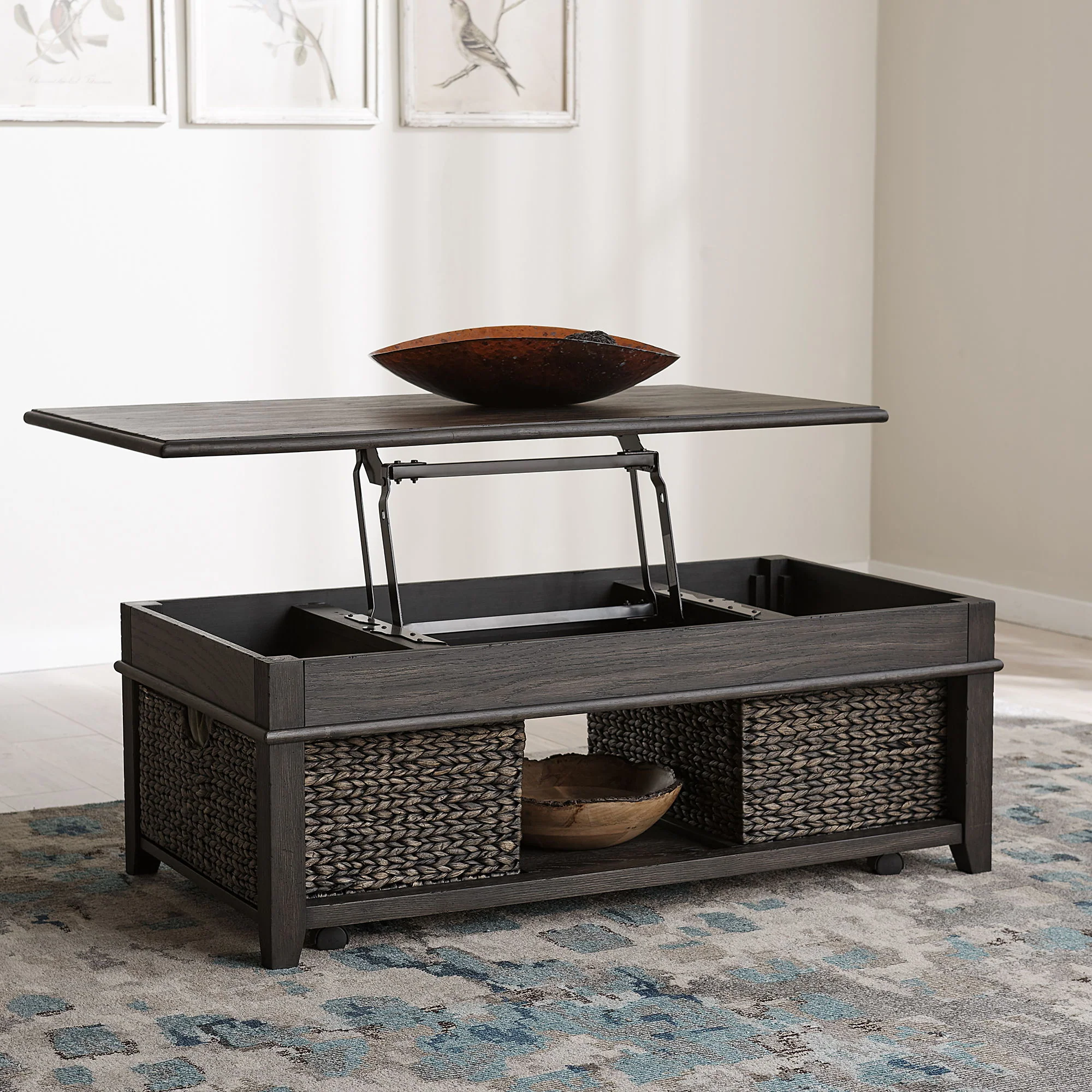 Mill Creek – Lift Top Cocktail Table – Peppercorn