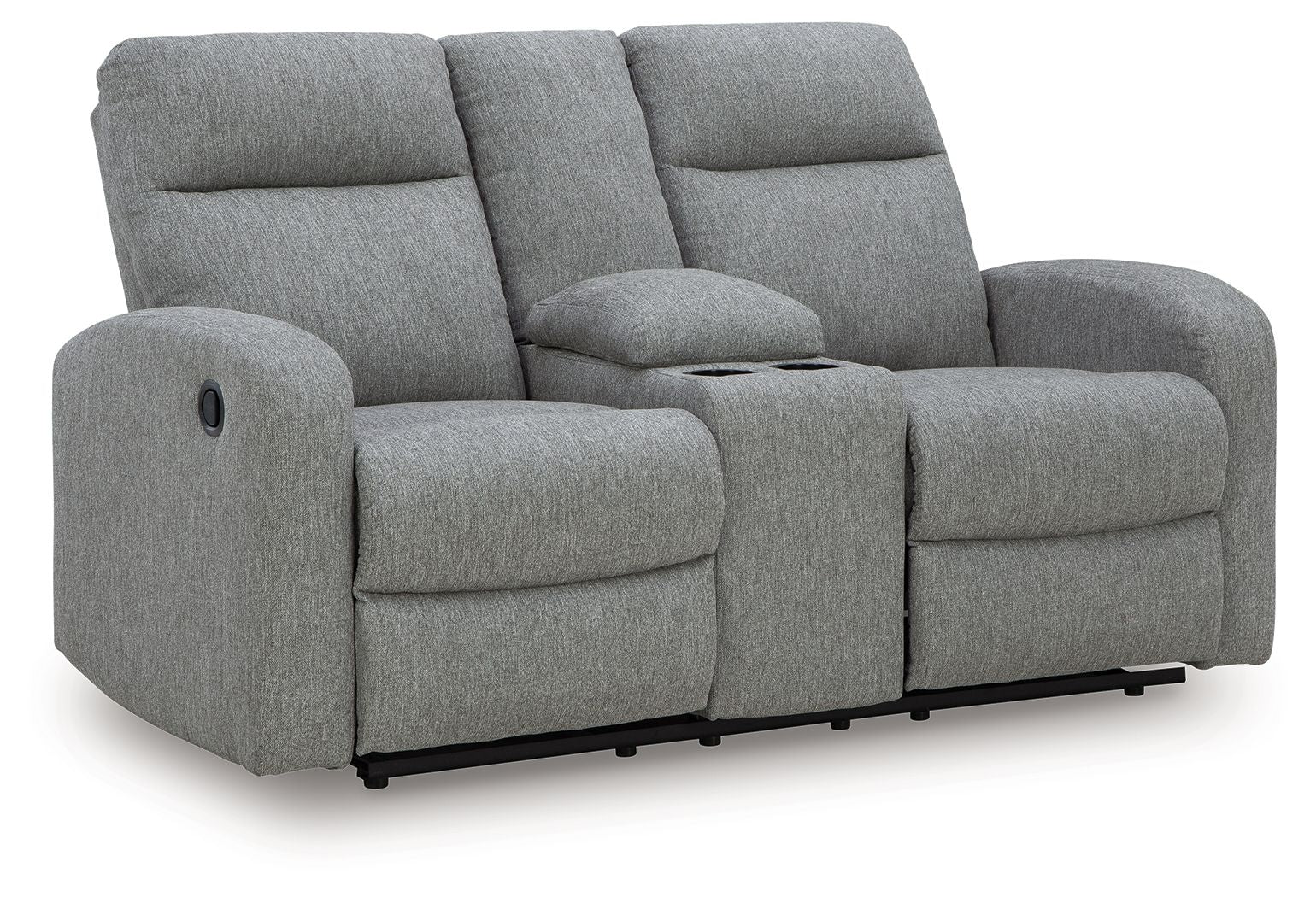 Gauntlet – Double Recline Loveseat With Console – Sterling