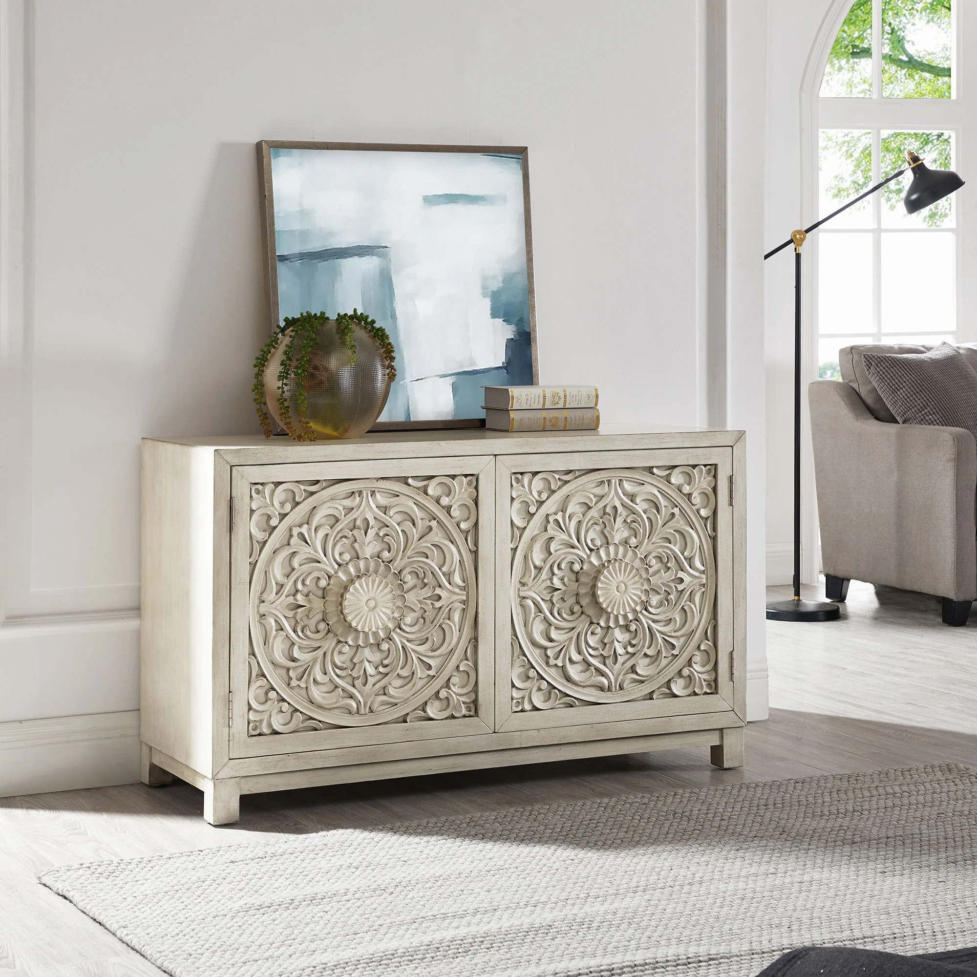 Sundance – 2 Door Accent Cabinet – Antique Linen