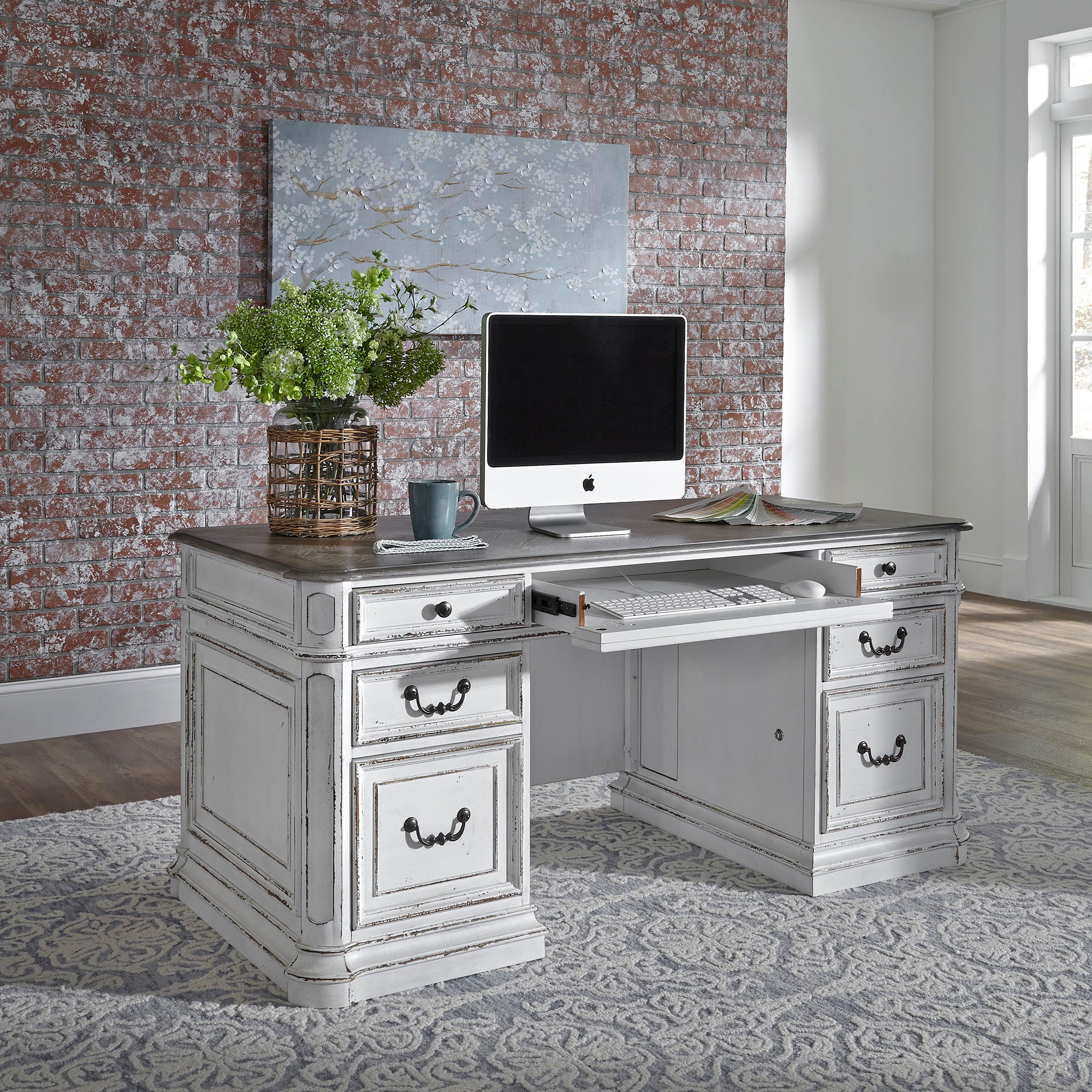 Magnolia Manor - Desk - Antique White - Image 1
