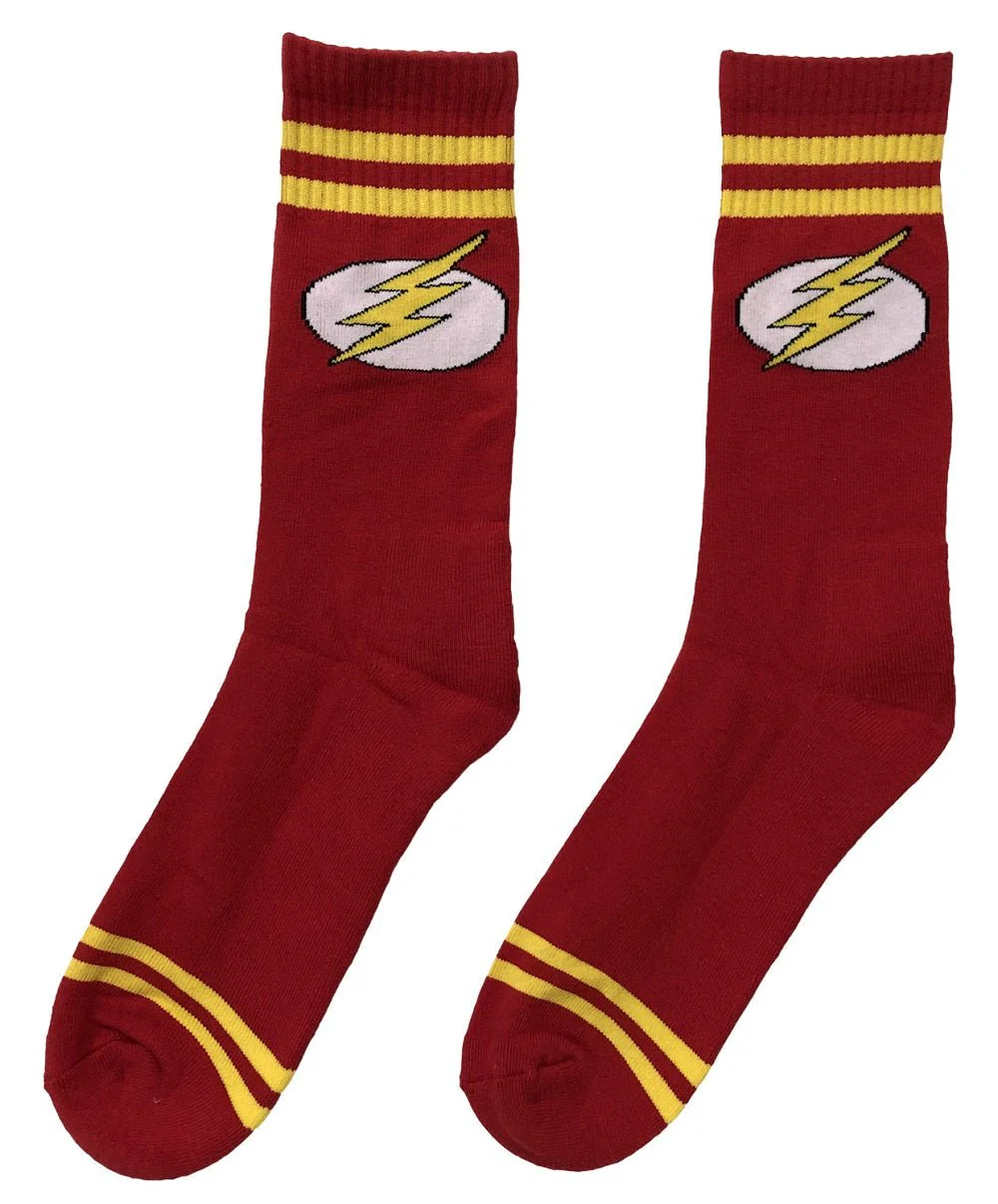DC Comics Flash Symbol Red Crew Socks - Image 1