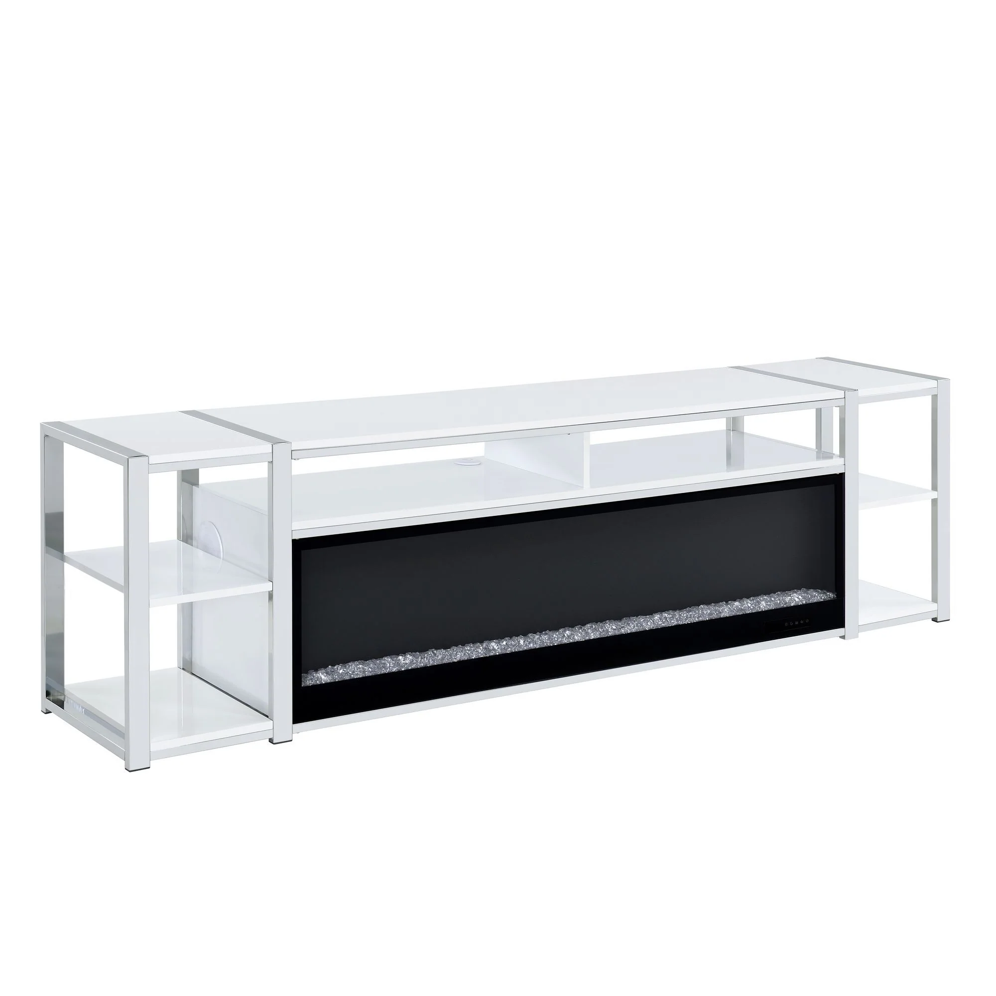 Midway – 80″ TV Console With Firelight – White
