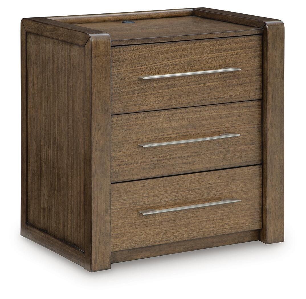 Marxmore - Three Drawer Night Stand - Brown - Image 1