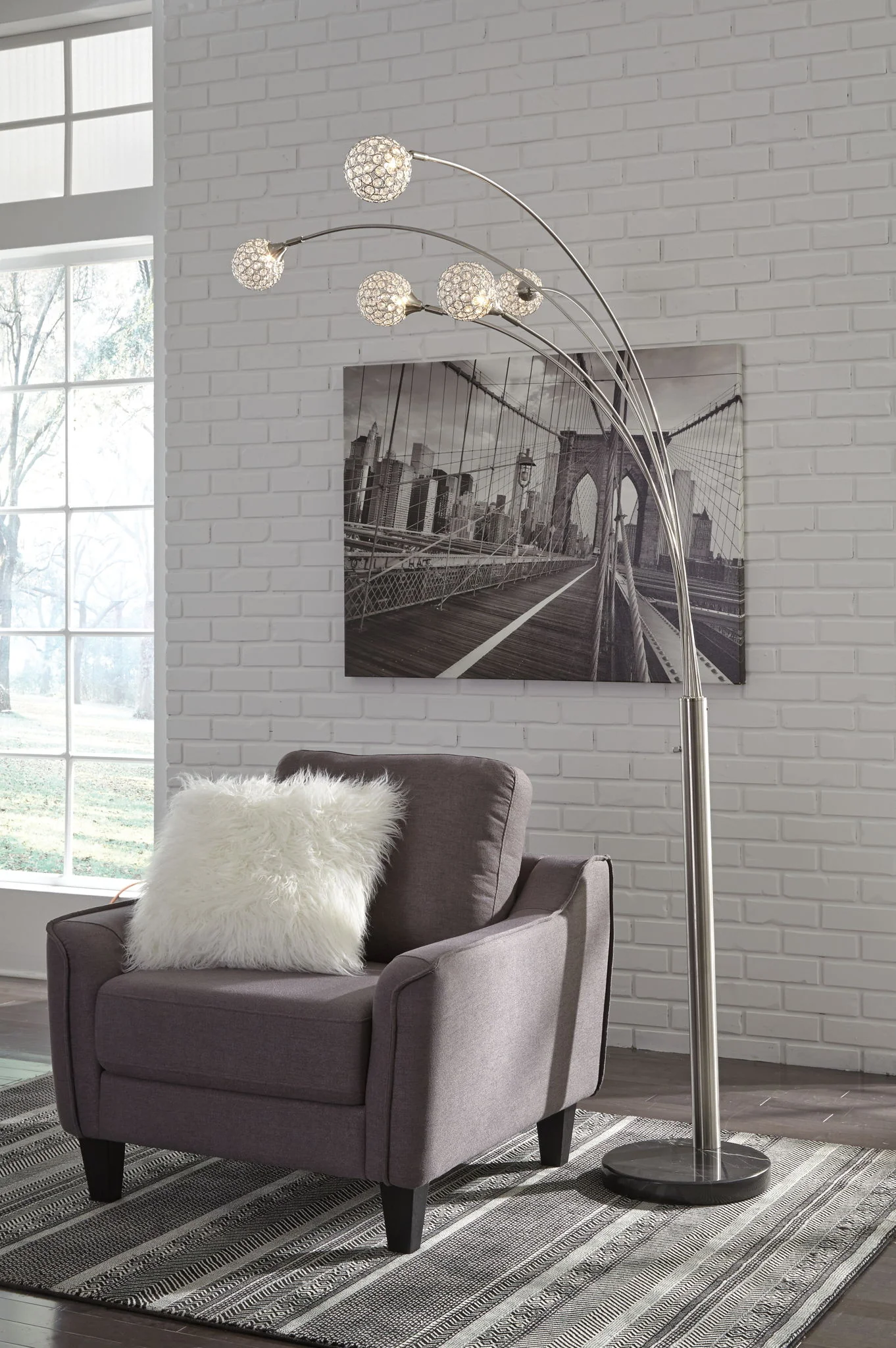 Winter - Metal Arc Lamp  - Silver Finish - Image 3