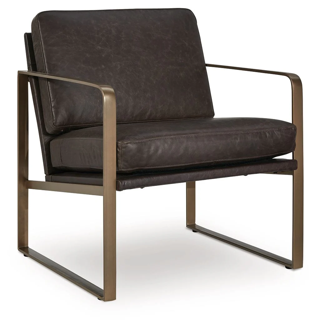 Bradett – Accent Chair – Dark Brown / Gold Finish