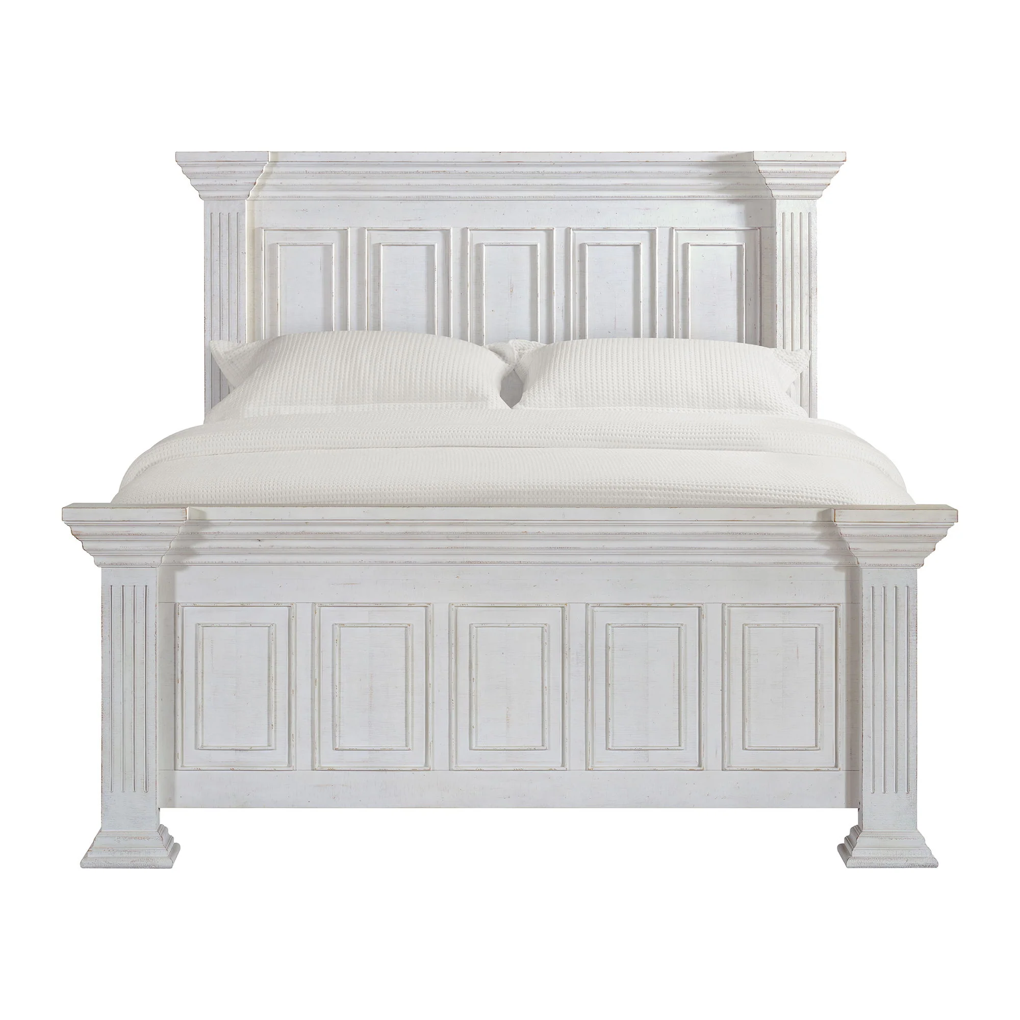 Heather - King Panel Footboard With Slats - Rustic White - Image 2