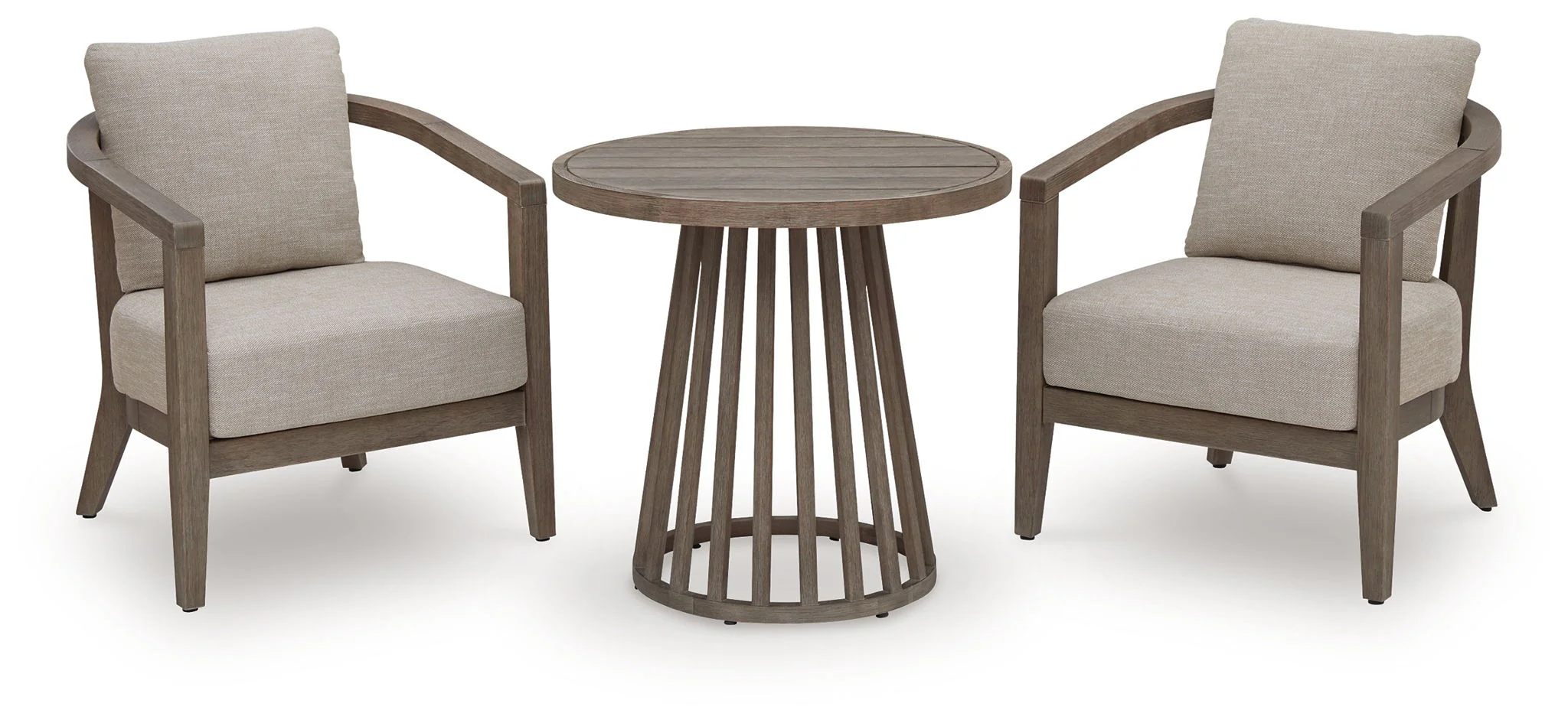 Joy Lagoon – Outdoor Chairs With Cushions/Table (Set of 3) – Beige