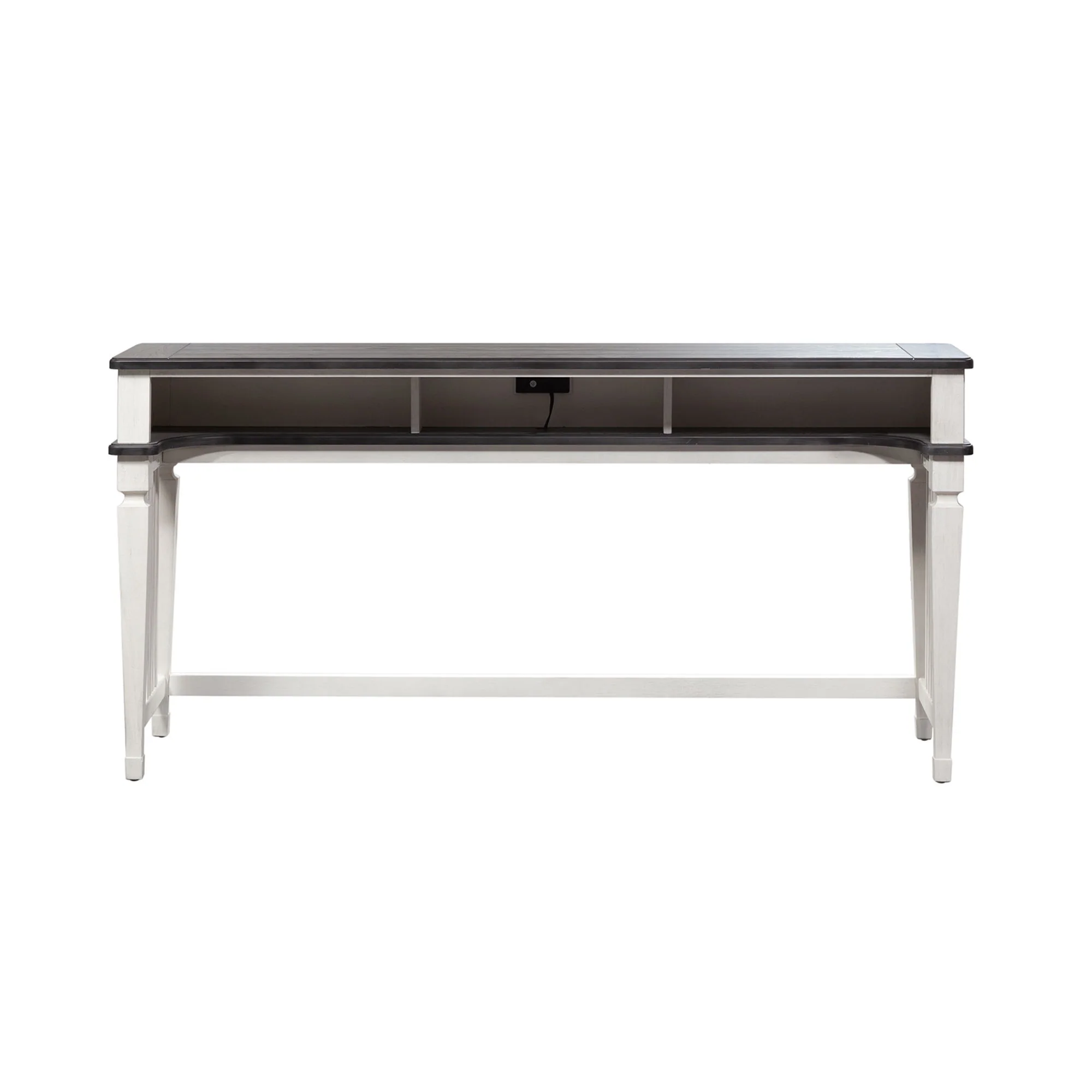 Allyson Park - Console Bar Table - Wirebrushed White / Charcoal - Image 3