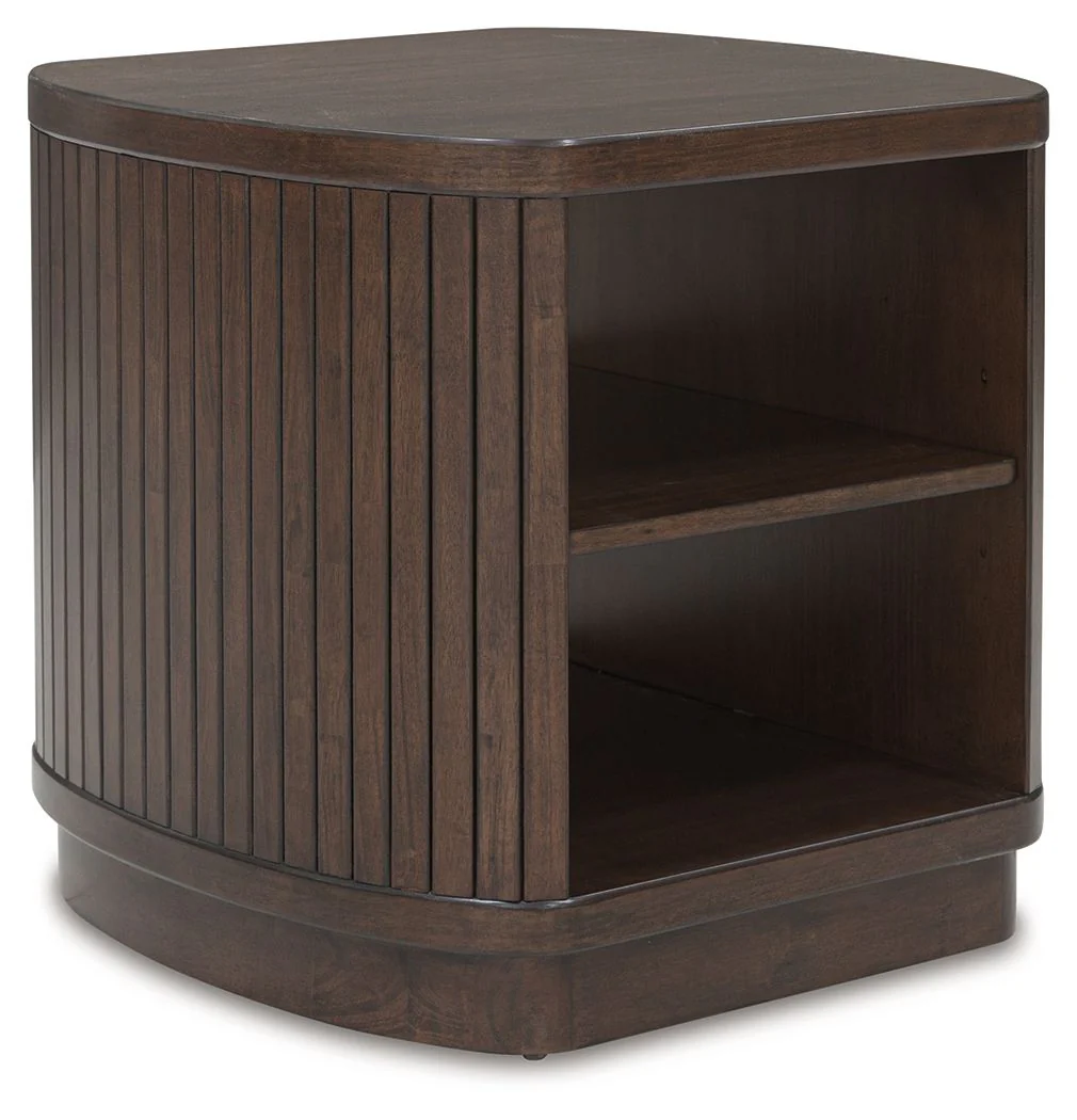 Korestone – Square End Table – Dark Brown