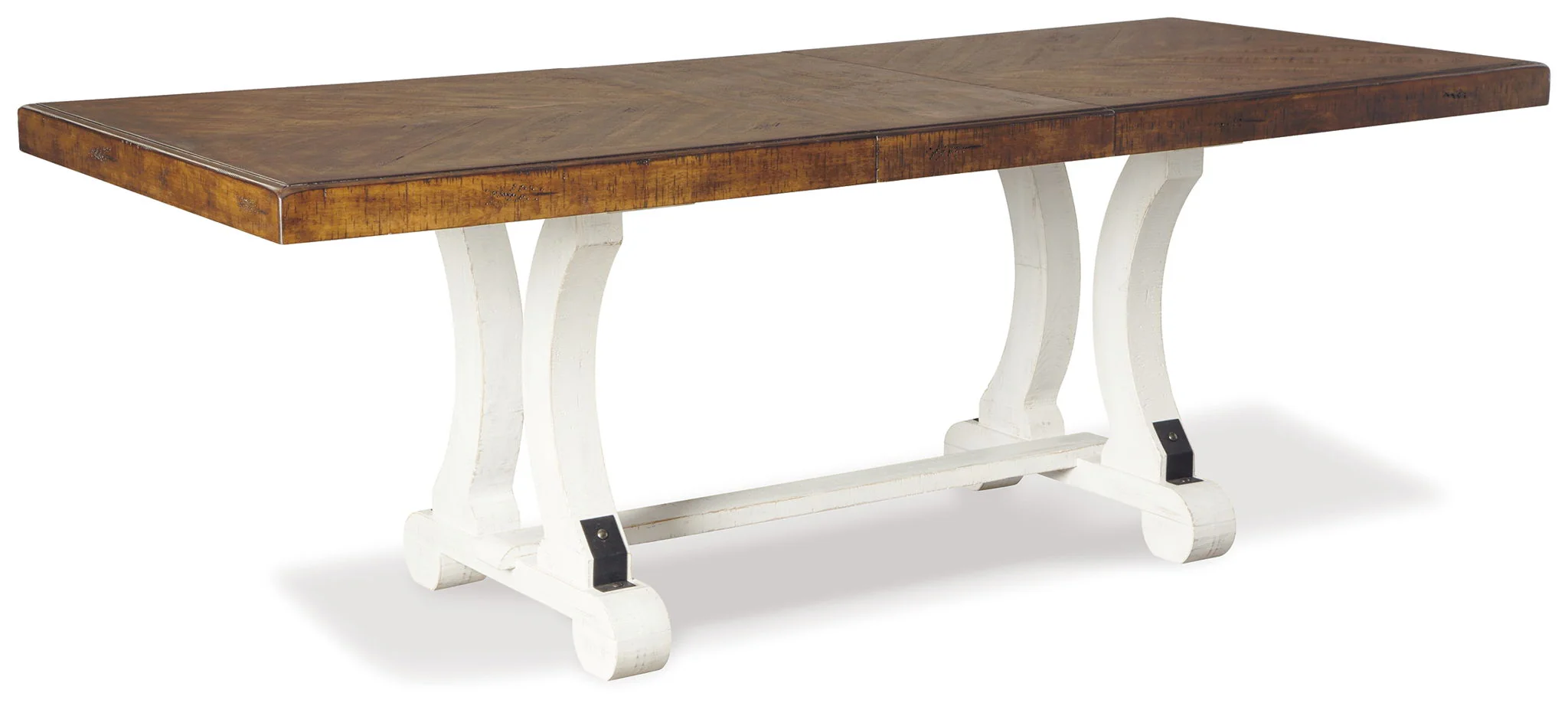 Valebeck - Rectangular Dining Room Table - White / Brown - Image 1