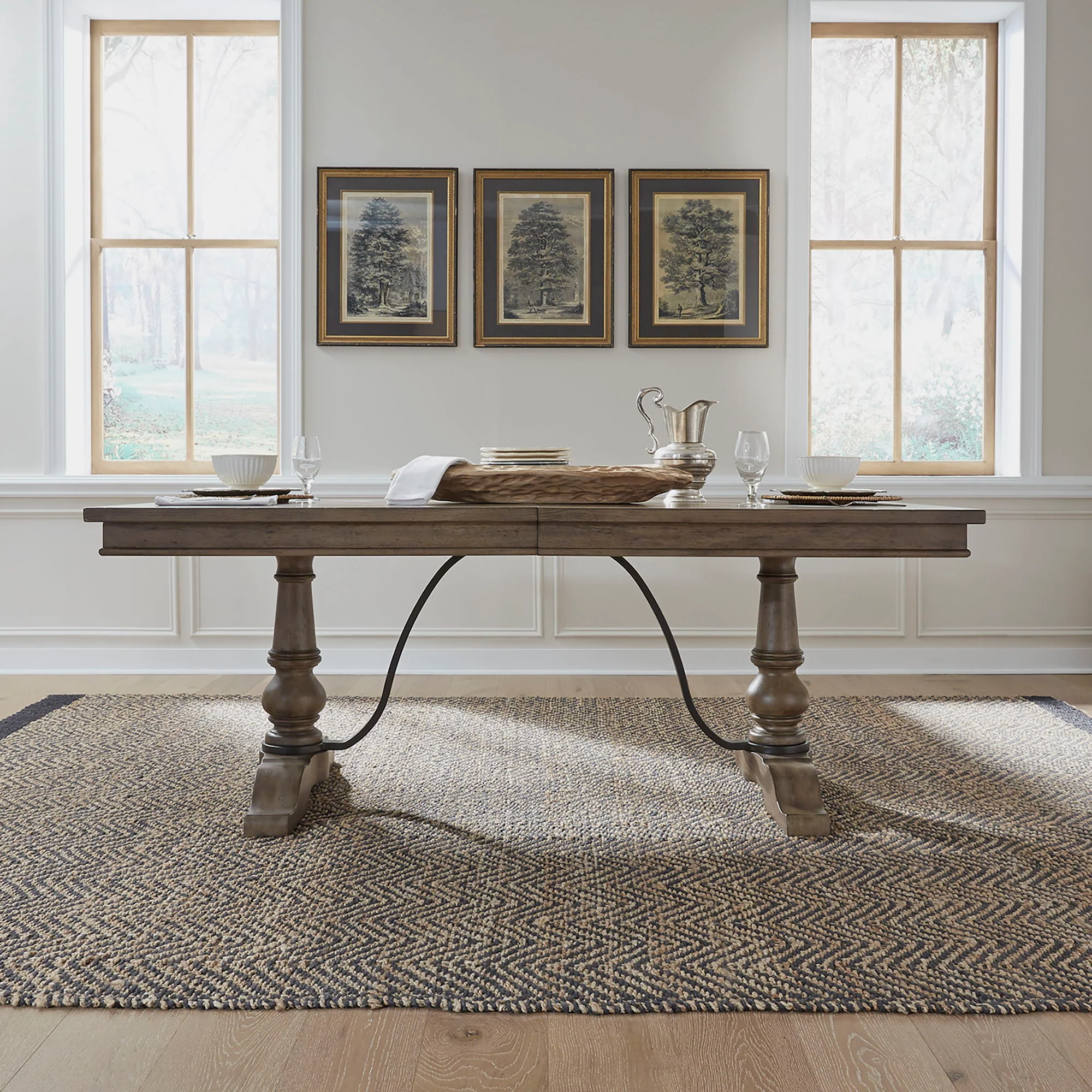 Americana Farmhouse - Trestle Table - Dusty Taupe - Image 2