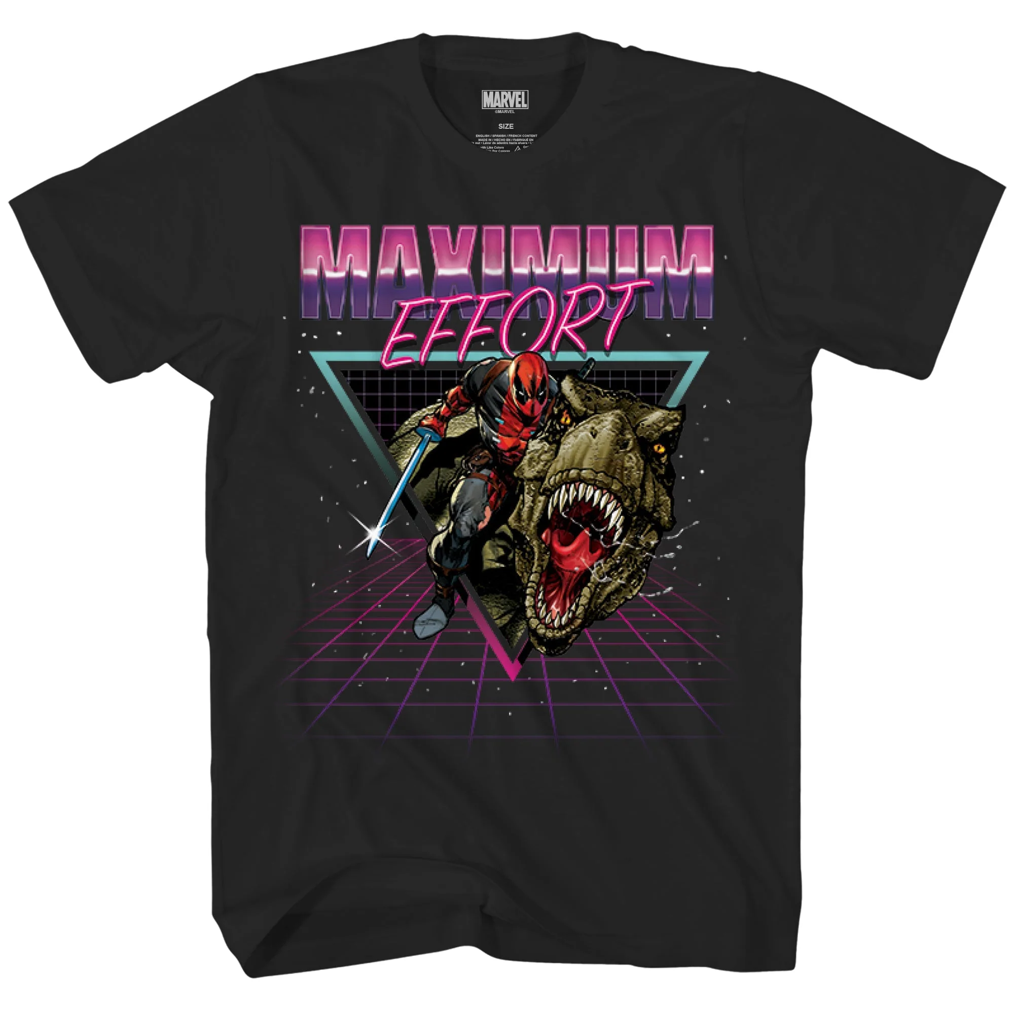 Deadpool Crazy Maximum Effort Marvel Adult T-Shirt - Image 1