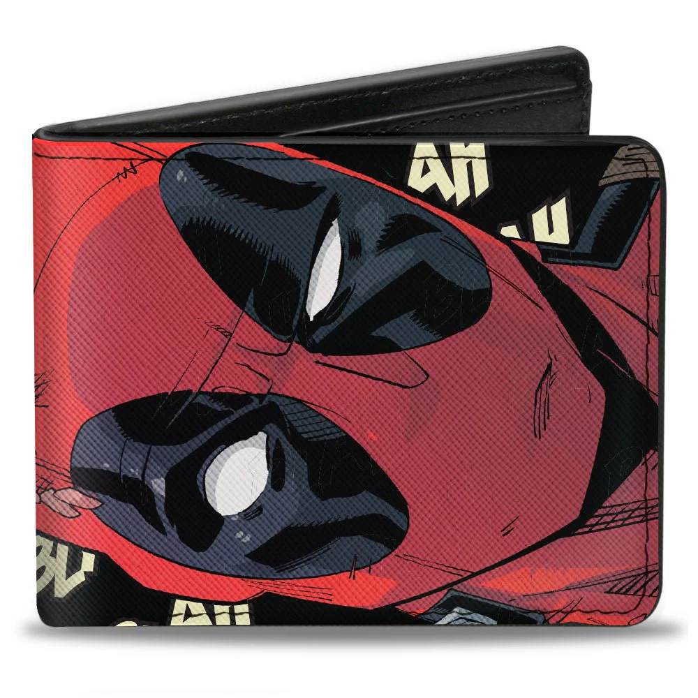 Deadpool Face Close Up Blah Blah Blah Marvel Comics Bifold Wallet - Image 1