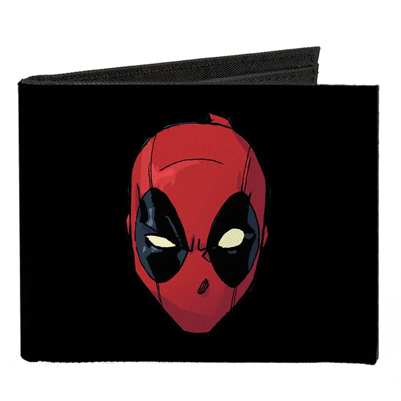 Deadpool Face Marvel Comics Canvas Bifold Wallet - Image 1