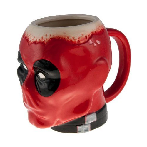 Deadpool Molded Face Sculpted Head Marvel Comics Coffee Mug - Image 1