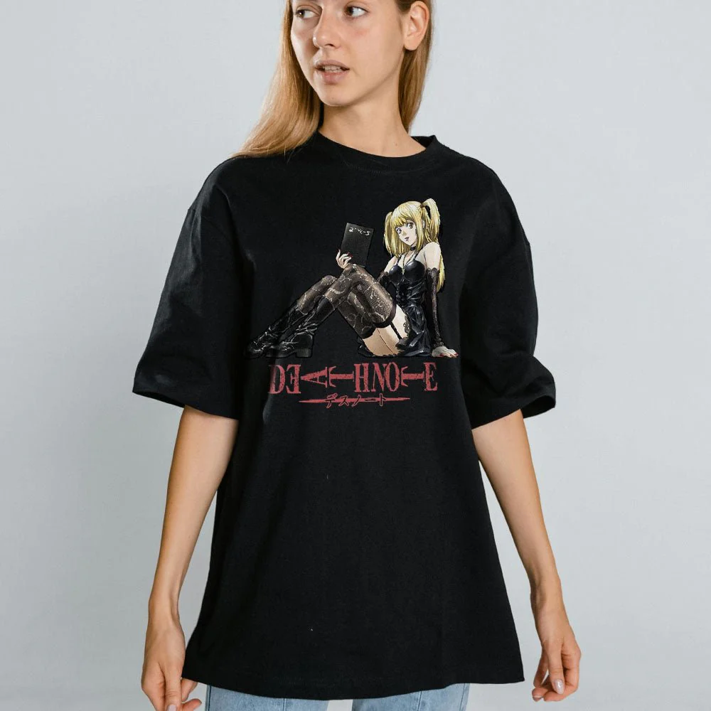 Death Note - Misa Amane on Logo Adult T-Shirt - Black - Officially Licensed - Image 2