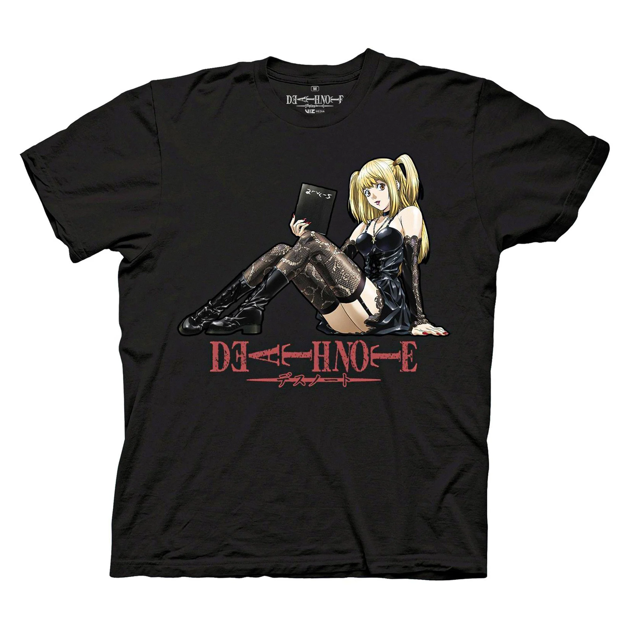Death Note - Misa Amane on Logo Adult T-Shirt - Black - Officially Licensed - Image 1