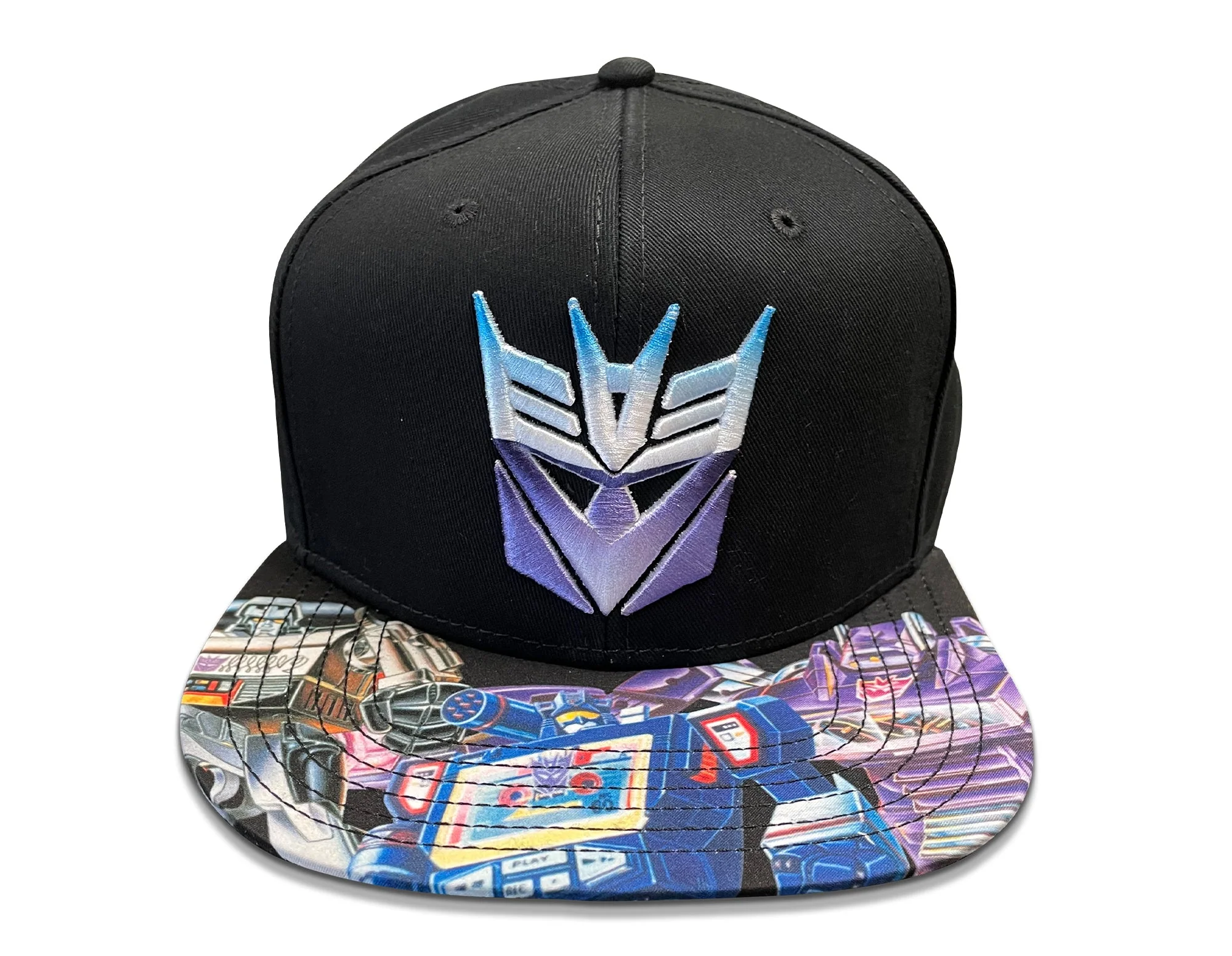Transformers Decepticons Color Shield 80’s Cartoon Black Snapback Cap Hat