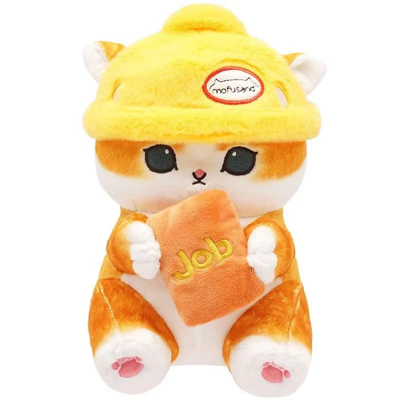 Mofusand Worker Cat Plush 9" - Image 1