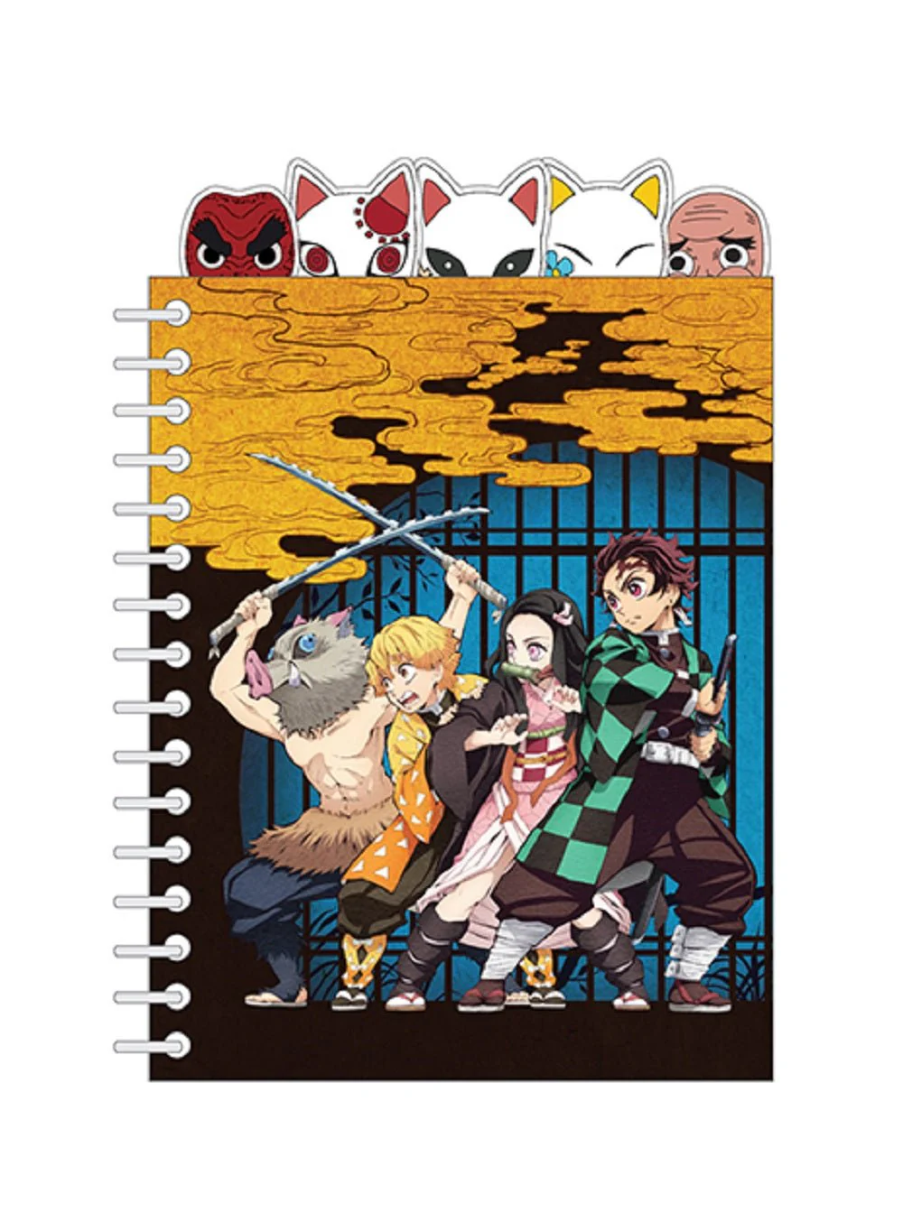 Demon Slayer Key Art Anime Spiral Tabbed Notebook - Image 1