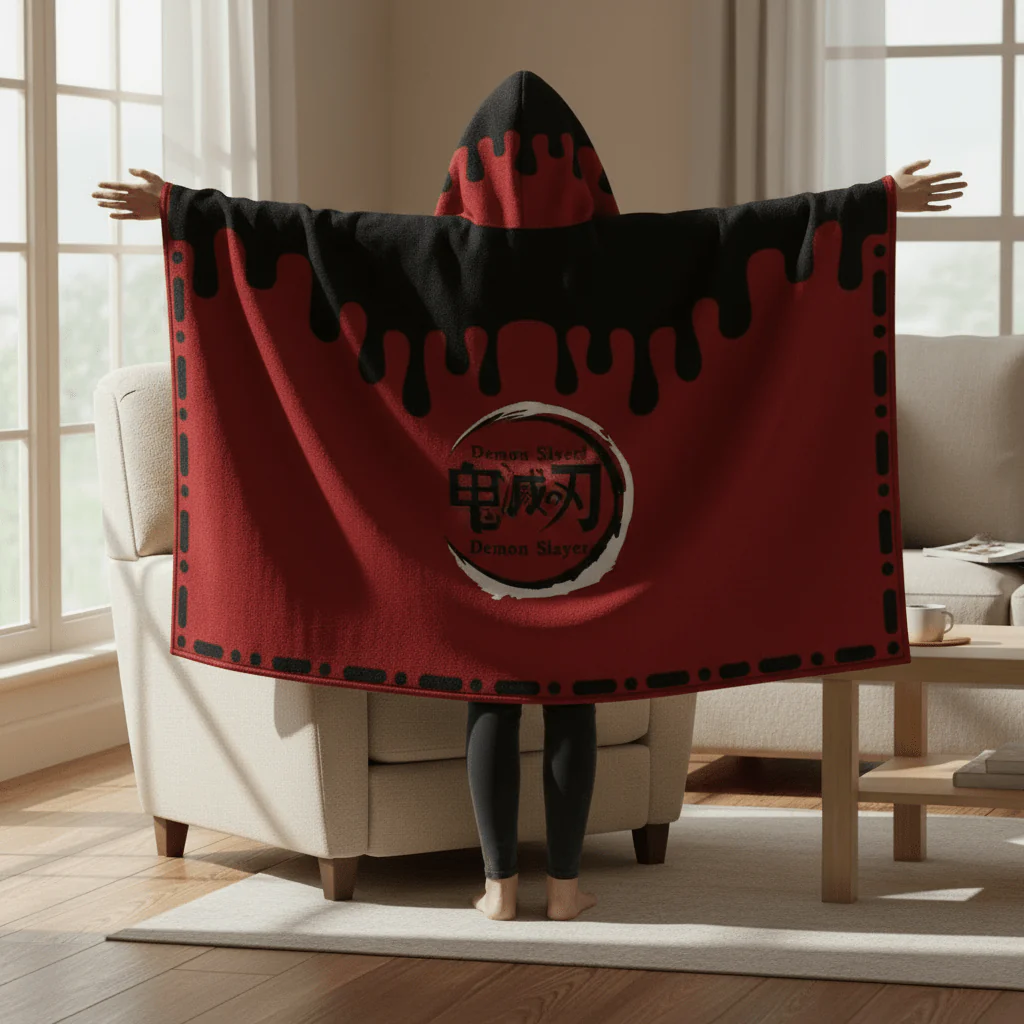 Demon Slayer: Kimetsu no Yaiba - Doma Blanket Cosplay Cloak Hooded Cape - Image 2