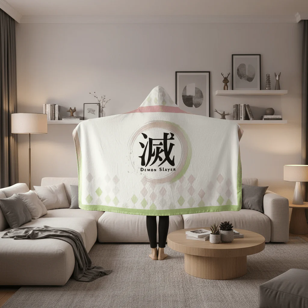 Demon Slayer: Kimetsu no Yaiba - Mitsuri Blanket Cosplay Cloak Hooded Cape - Image 2