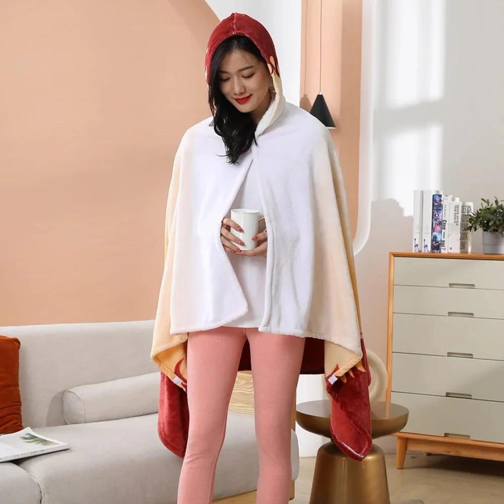 Demon Slayer: Kimetsu no Yaiba - Rengoku Blanket Cosplay Cloak Hooded Cape - Image 3