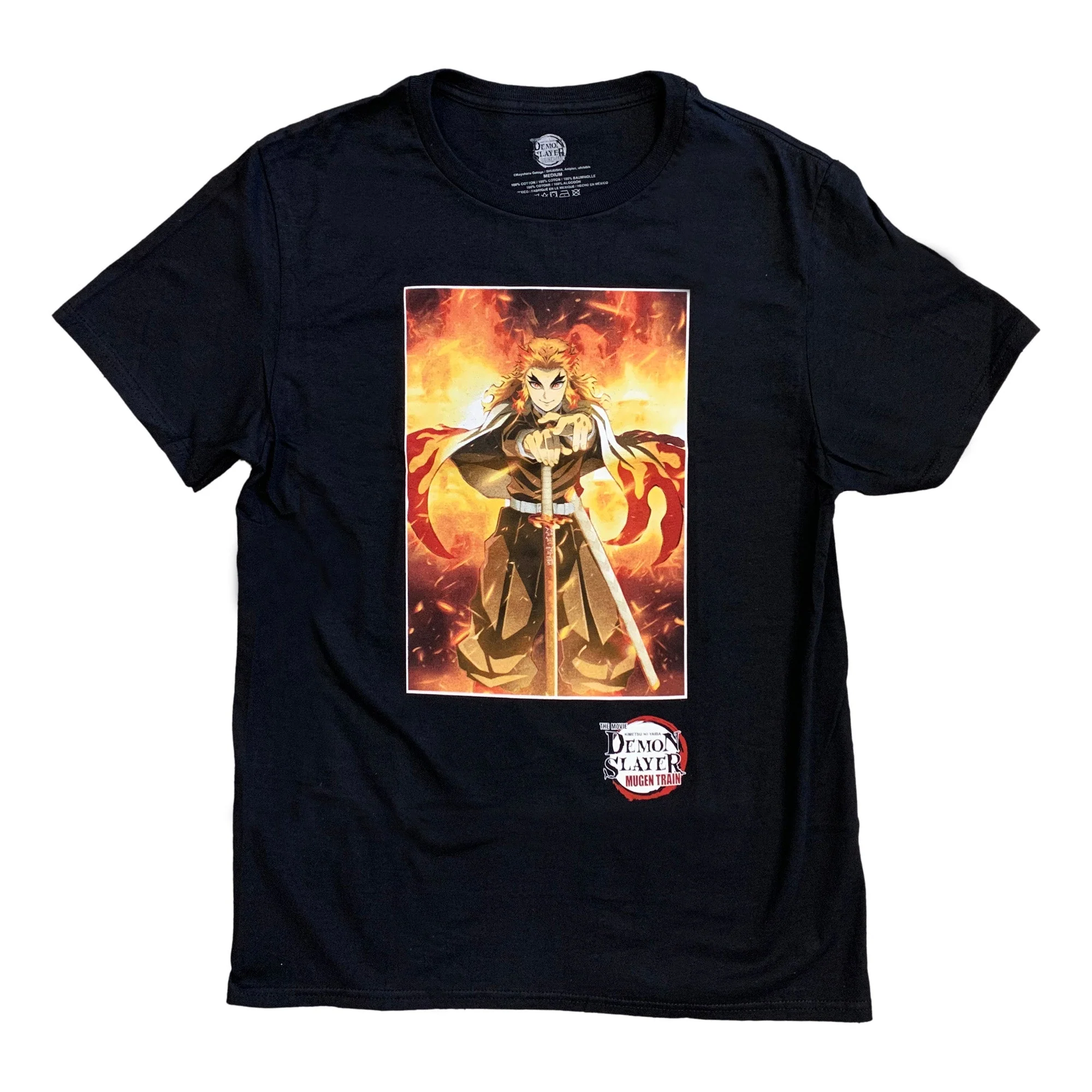 Demon Slayer Kimetsu no Yaiba the Movie Mugen Train Rengoku Adult T-Shirt - Image 2