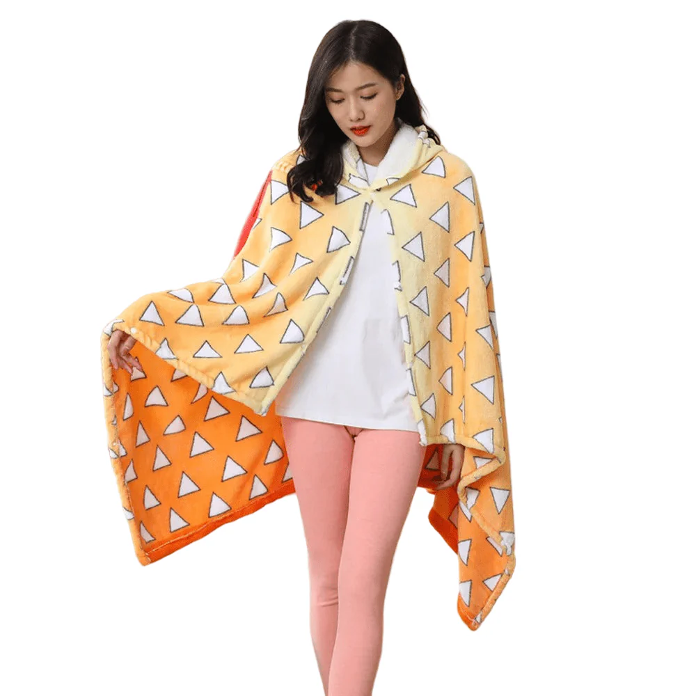 Demon Slayer: Kimetsu no Yaiba – Zenitsu Blanket Cosplay Cloak Hooded Cape