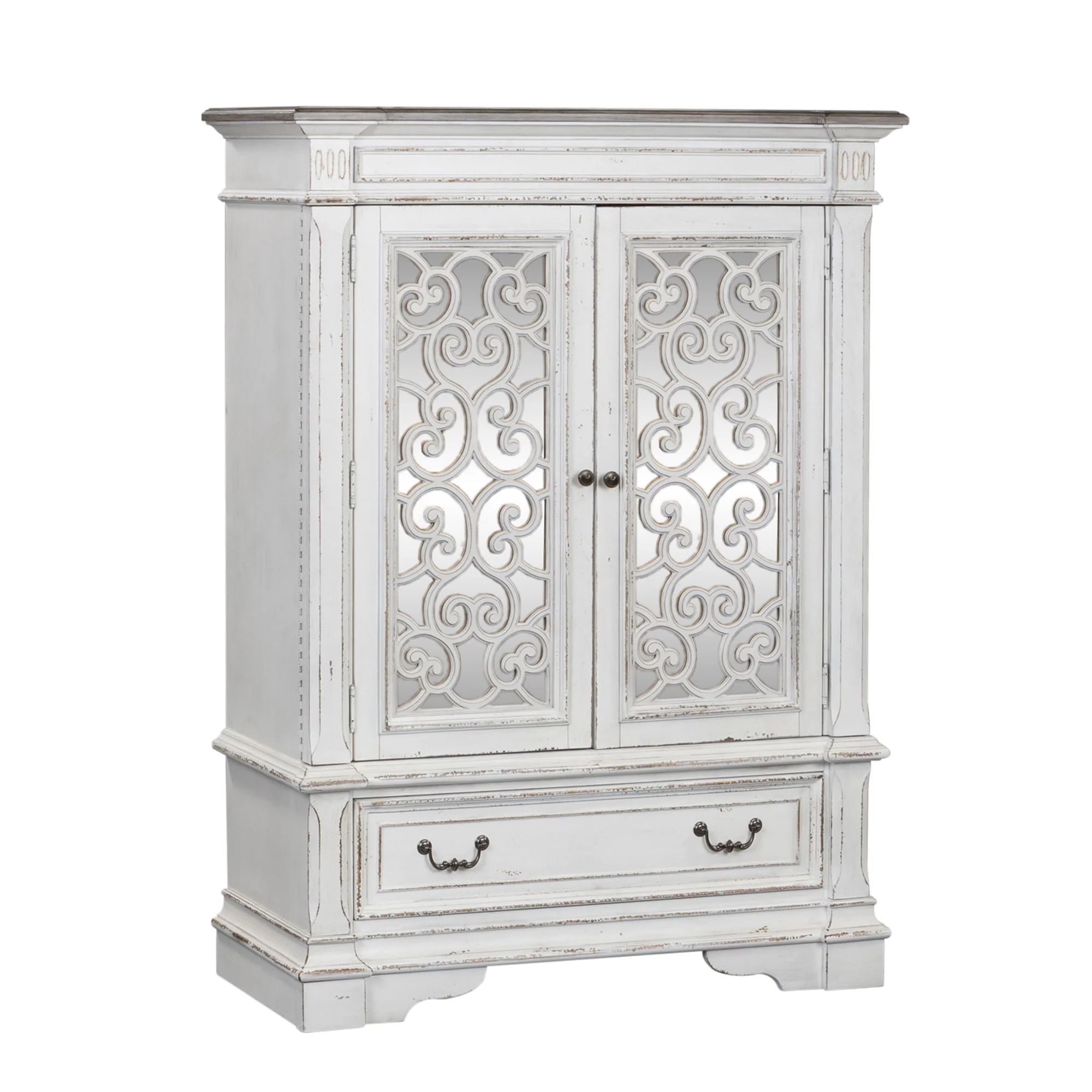 Abbey Park - Mirrored Door Chest - Antique White - Image 3