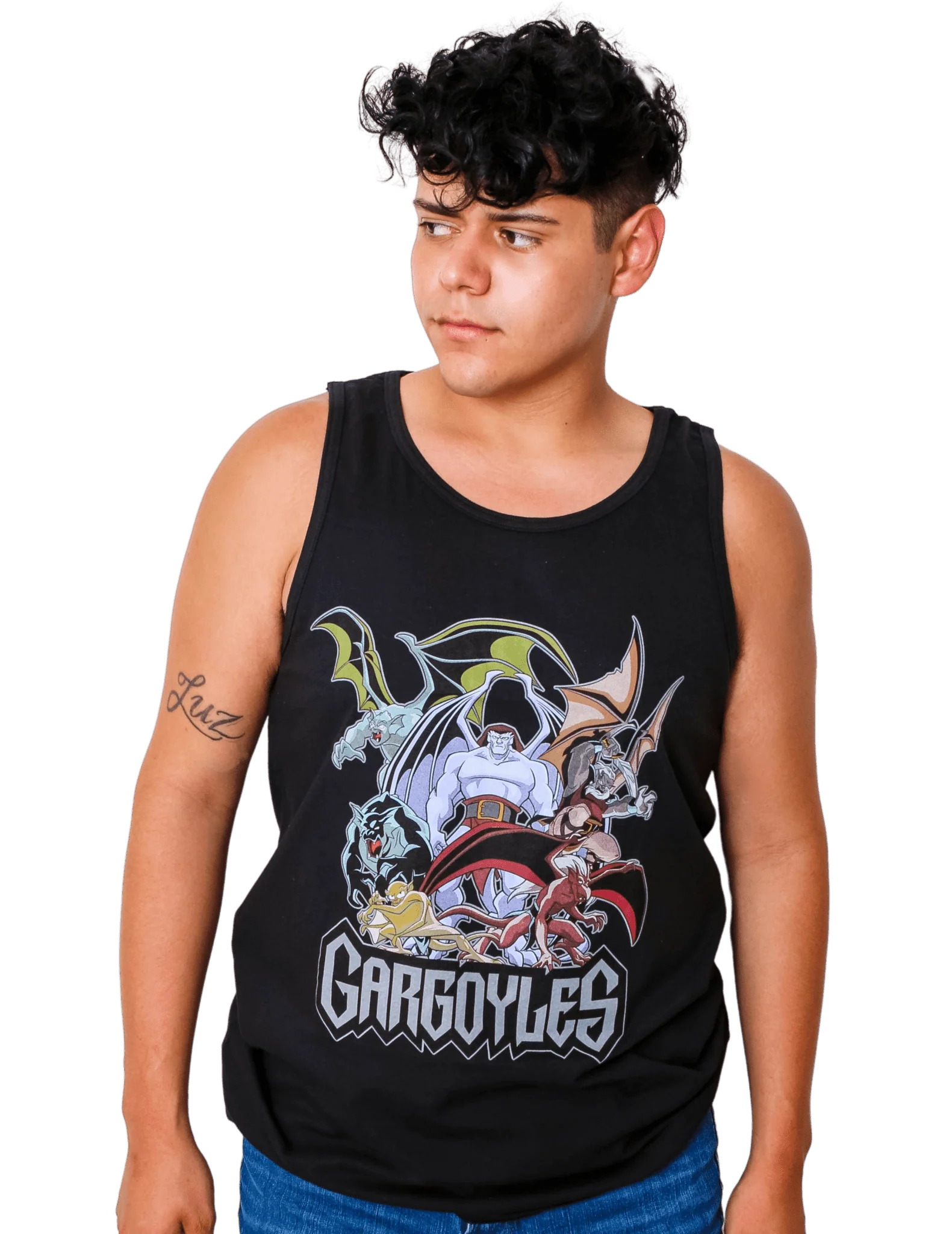 Disney Gargoyles Watch 90's Cartoon Adult Tank Top - Image 2