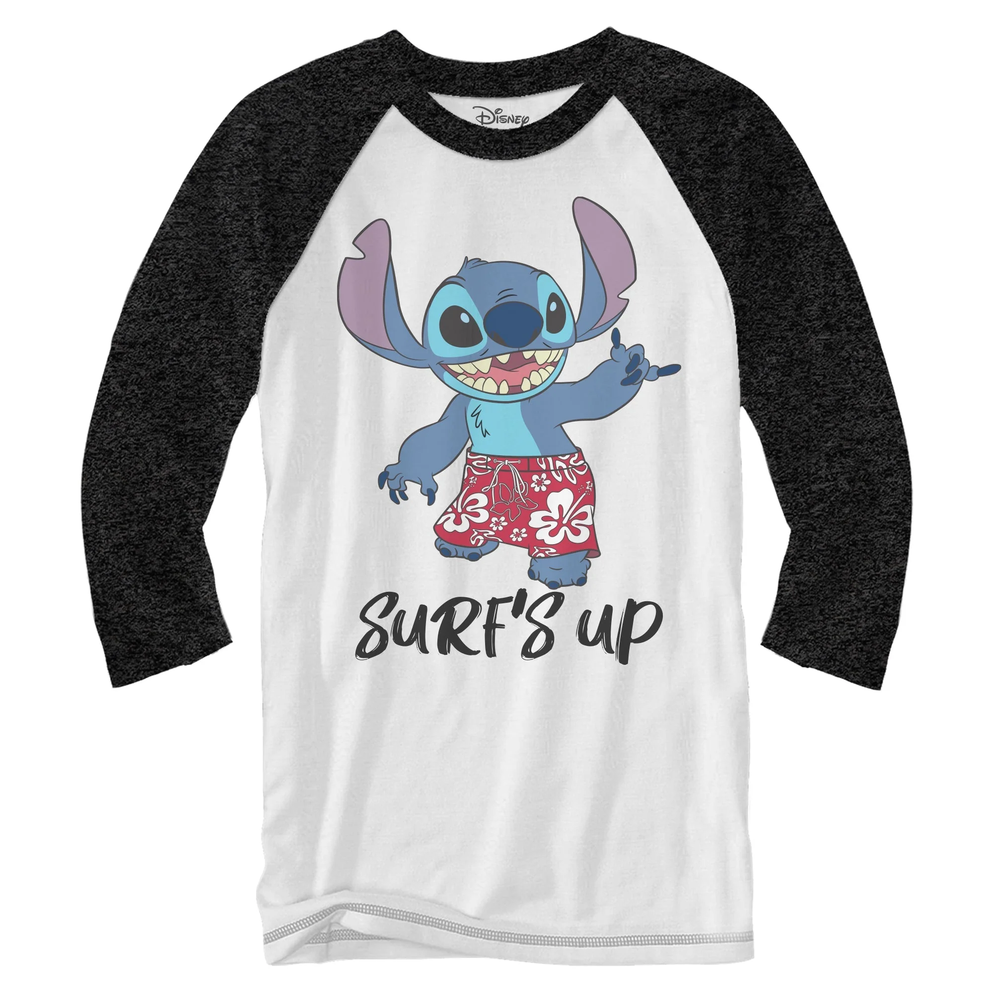 Disney Lilo & Stitch Surf’s Up Adult Raglan Shirt