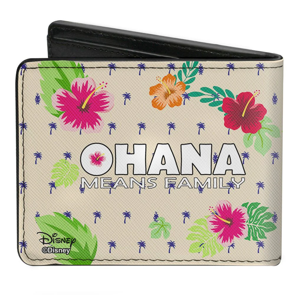 Disney Stitch Winking Pose Ohana Means Family Bi-fold Wallet - Image 2