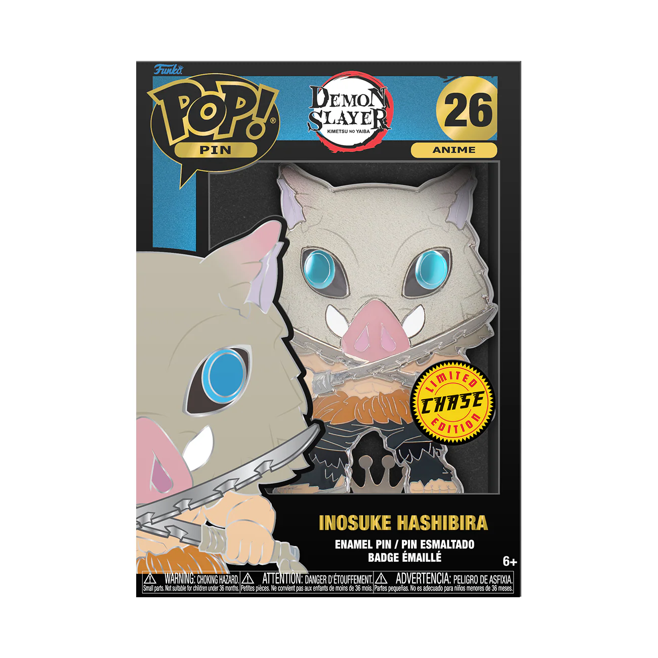 Funko Pop! Sized Pins: Demon Slayer - Inosuke Hashibira Chase Pin - Image 2