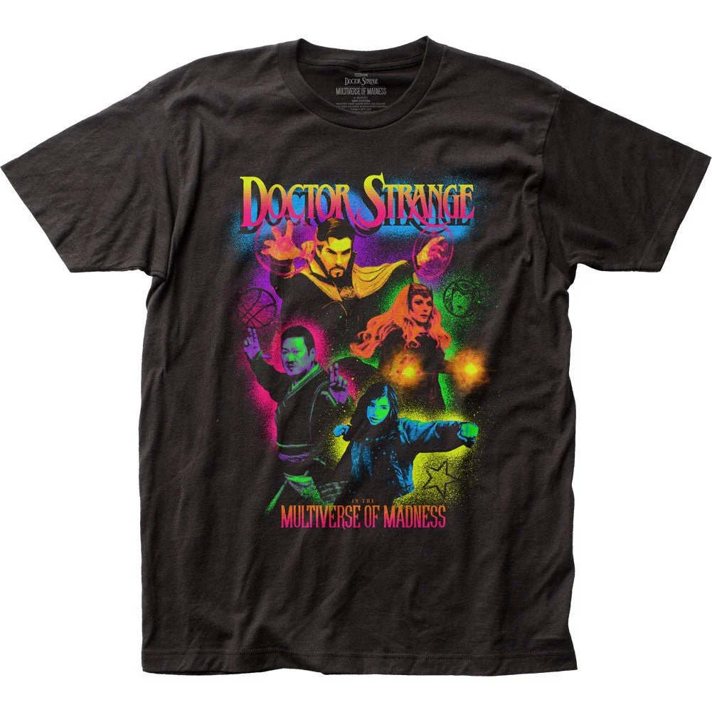 Doctor Strange 2 Movie Neon Splatter Officially Licensed Fitted Adult Unisex T-Shirt - Image 1