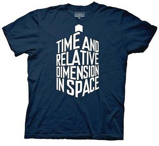 Doctor Who Dr. Who Tardis In Words Logo Time Dimension Adult T-Shirt - Image 1