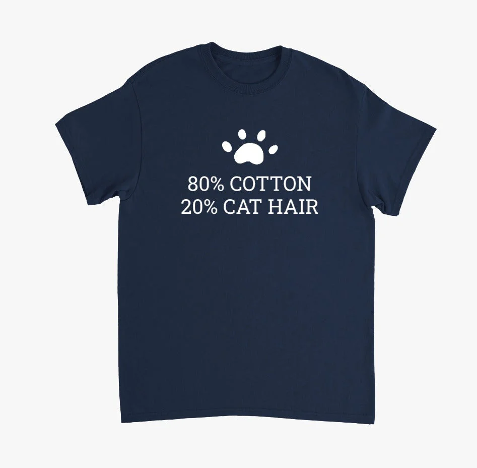 80% Cotton 20% Cat Hair Creative T-Shirt - Image 2