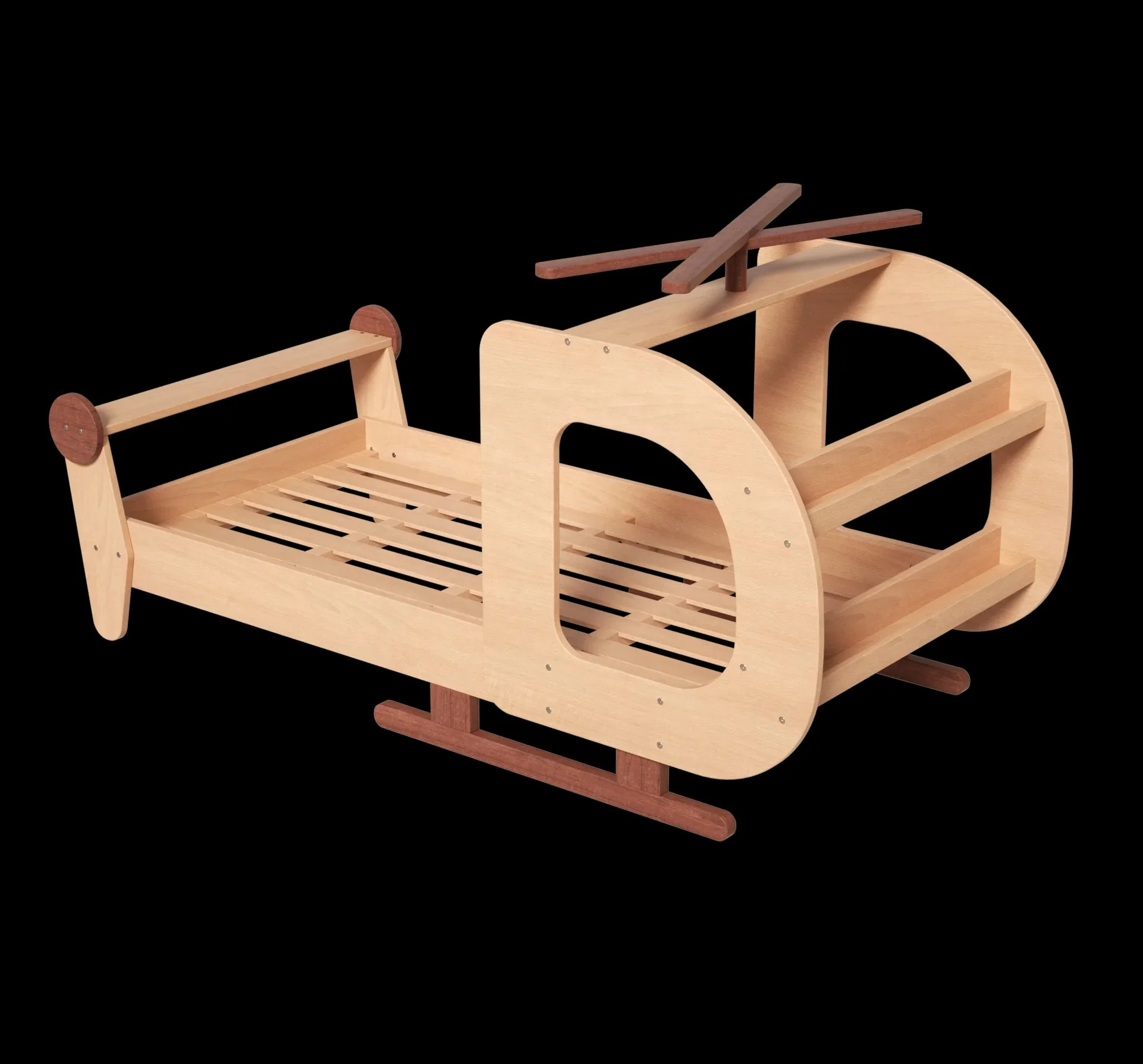 Helicopter Inspired Premium Wooden Built-in Storage Kids Bed - Image 3