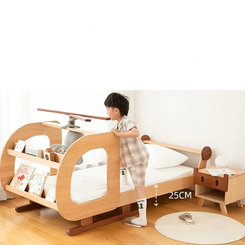 Helicopter Inspired Premium Wooden Built-in Storage Kids Bed - Image 2