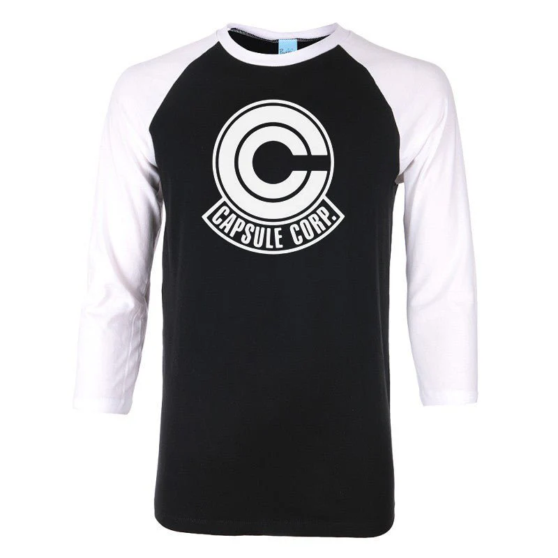 Dragon Ball Capsule Corp Symbol Baseball T-Shirt - Image 1