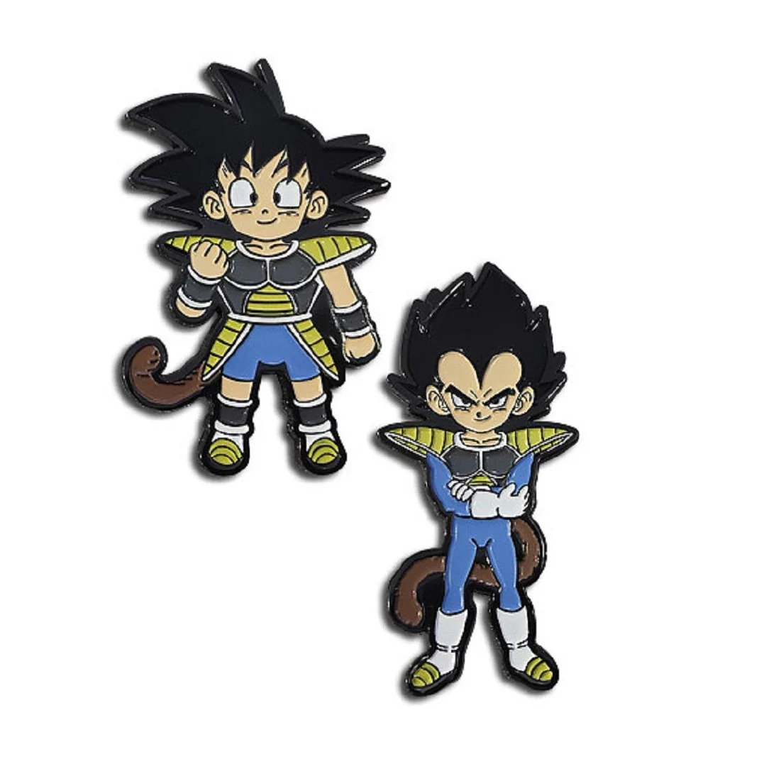 Dragon Ball Super Broly – Kid Goku & Kid Vegeta Anime Enamel Lapel Pin Set