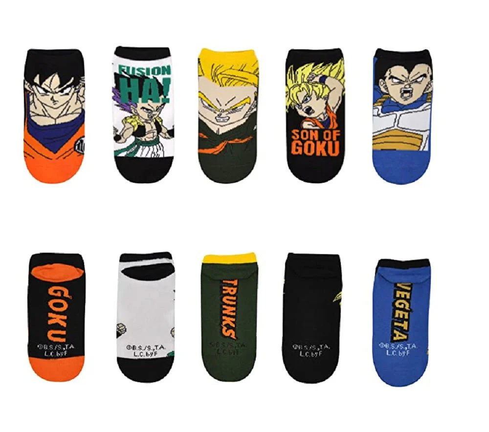 Dragon Ball Super Characters Anime 5 Pair Pack Lowcut Socks - Image 1