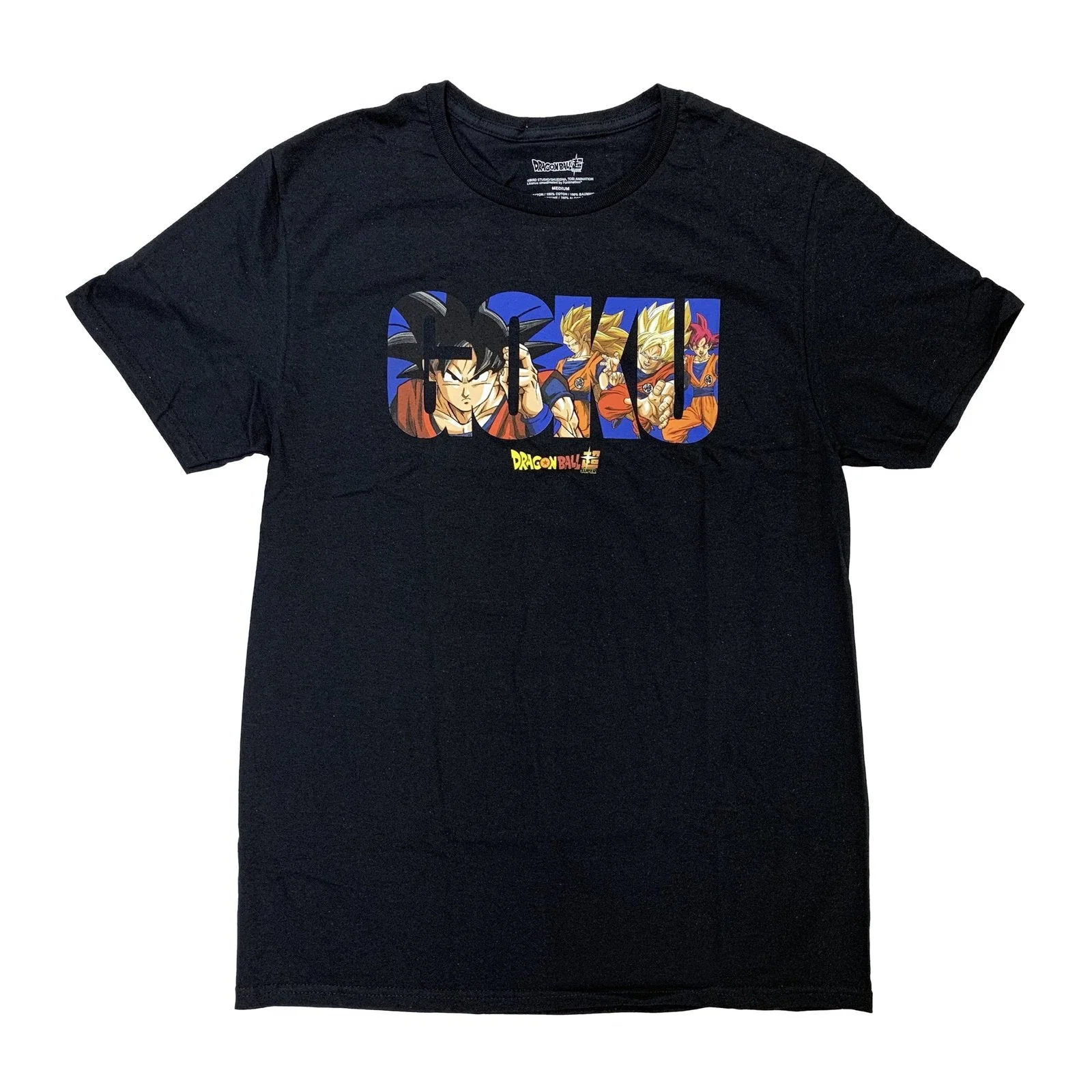 Dragon Ball Super Goku Saiyan Levels Anime Adult T Shirt - Image 1