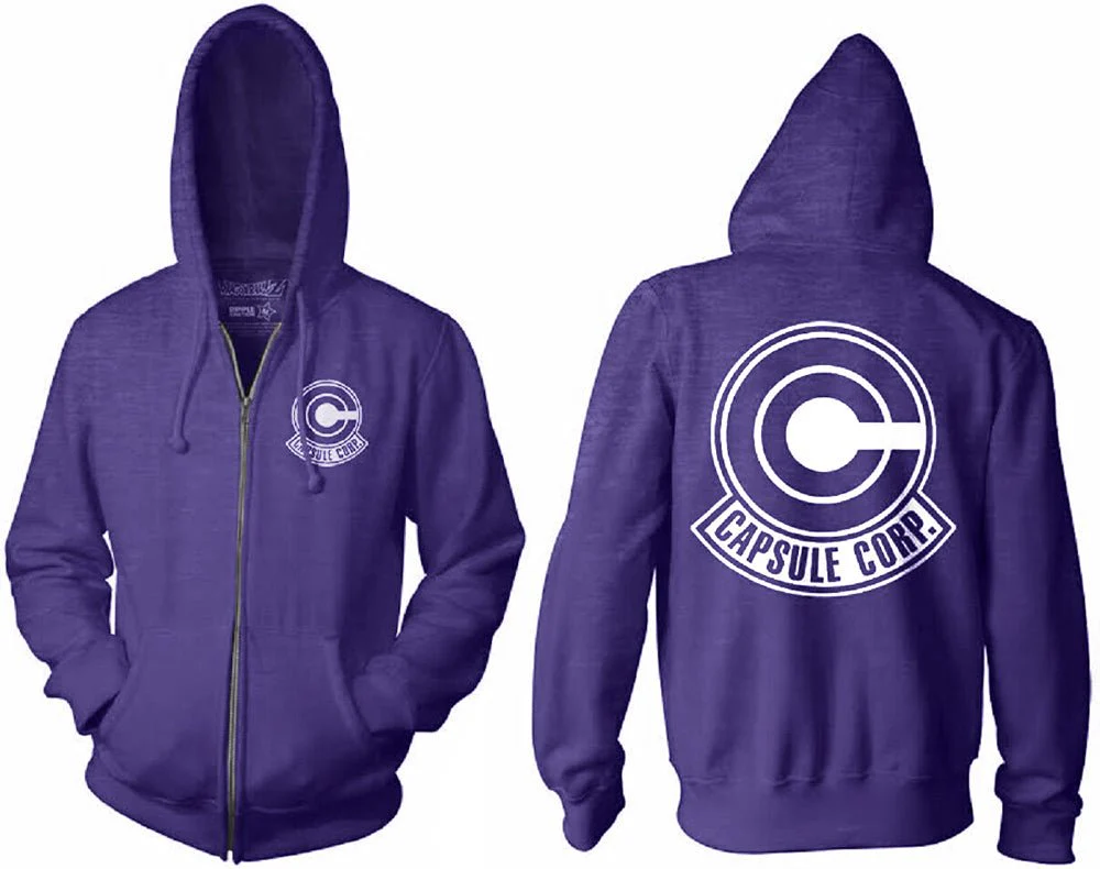 Dragon Ball Z Capsule Corp Symbol Trunks Adult Zip Up Hoodie