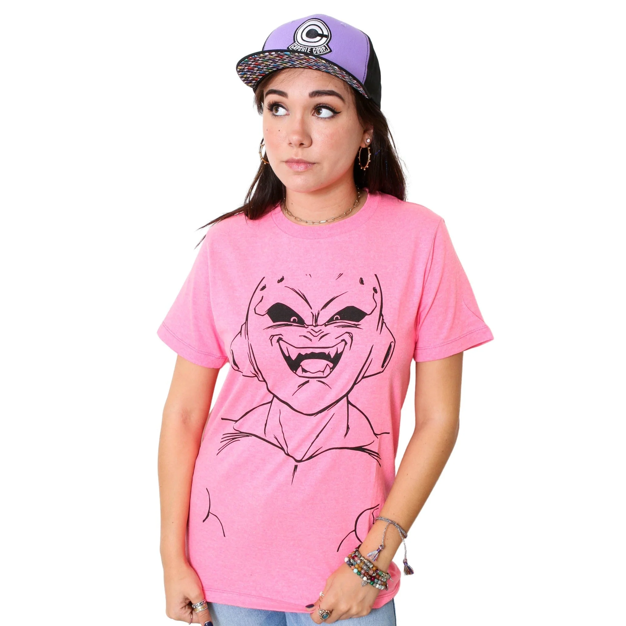 Dragon Ball Z DBZ Majin Buu Kid Buu Large Face Anime Adult T-Shirt - Image 3